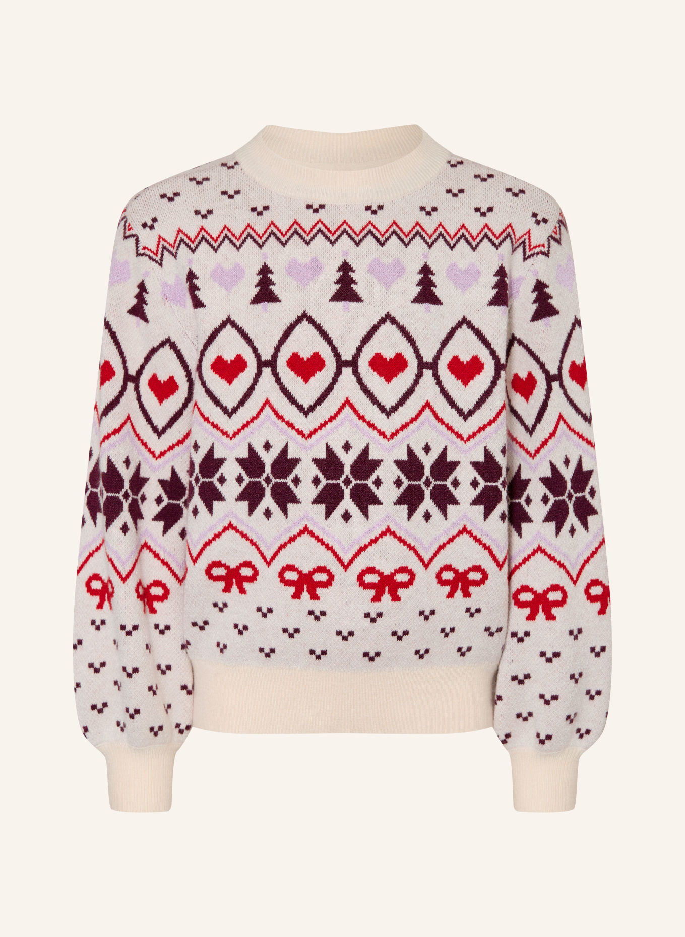 s.Oliver RED Pullover: CREME / HELLLILA / DUNKELROT