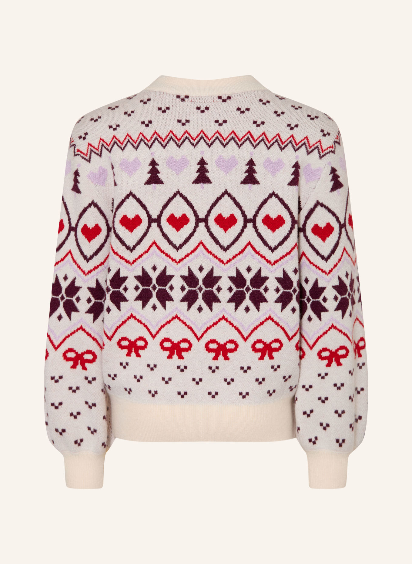 s.Oliver RED Pullover: CREME / HELLLILA / DUNKELROT