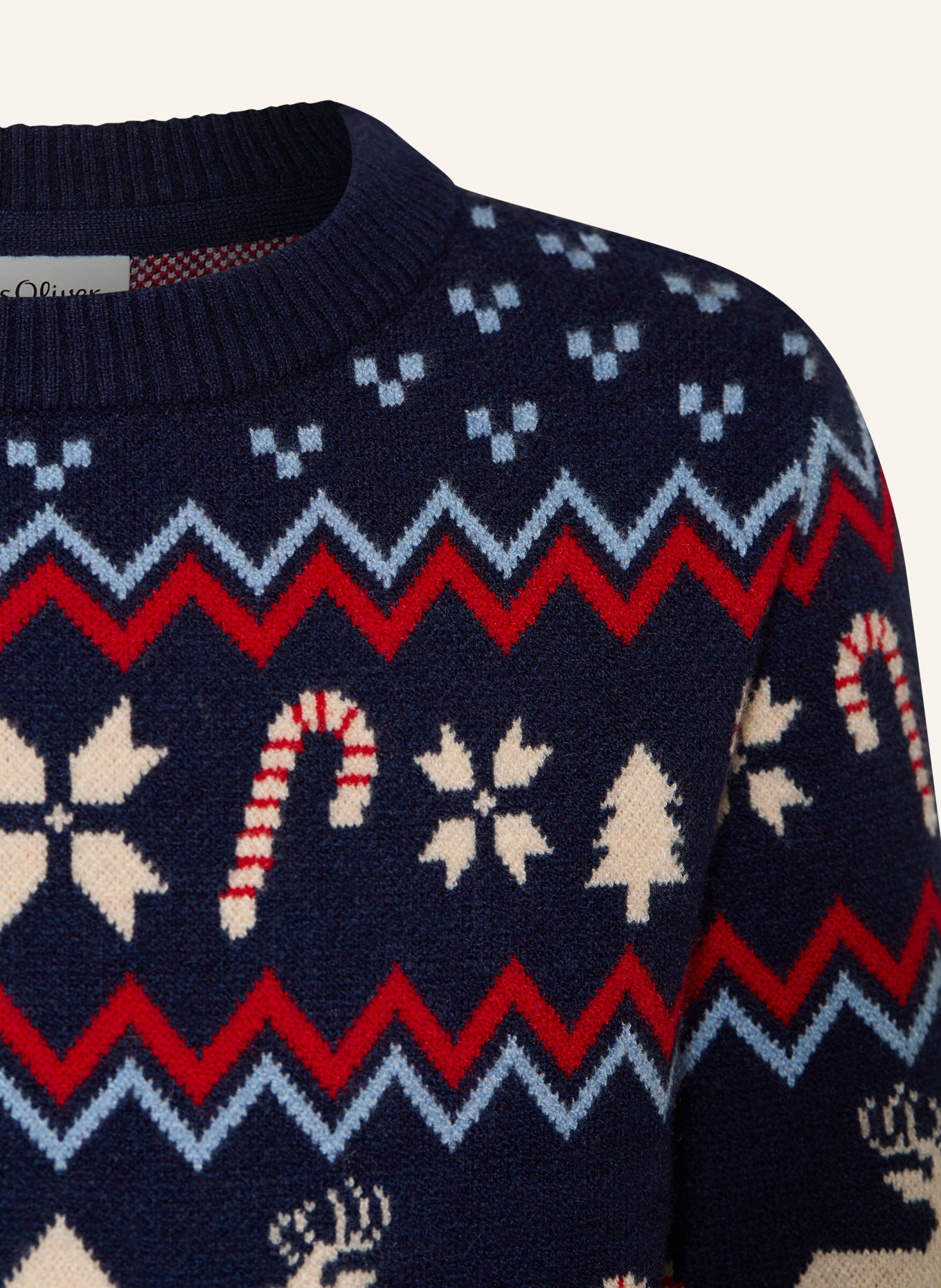 s.Oliver RED Pullover: MØRKEBLÅ / CREME / RØD