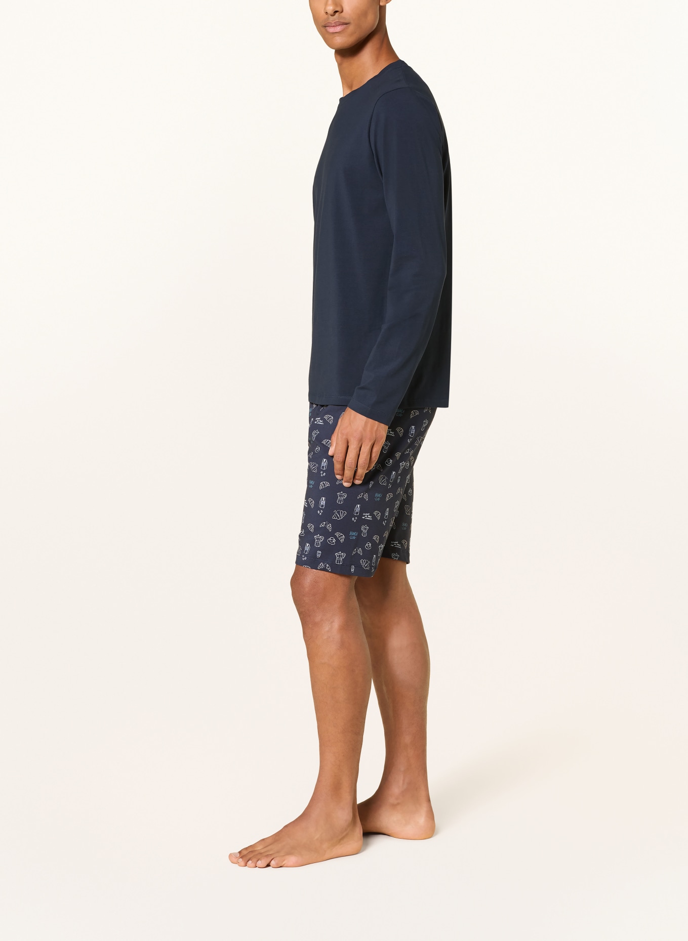 STROKESMAN'S Schlafshorts: DUNKELBLAU / BEIGE / WEISS