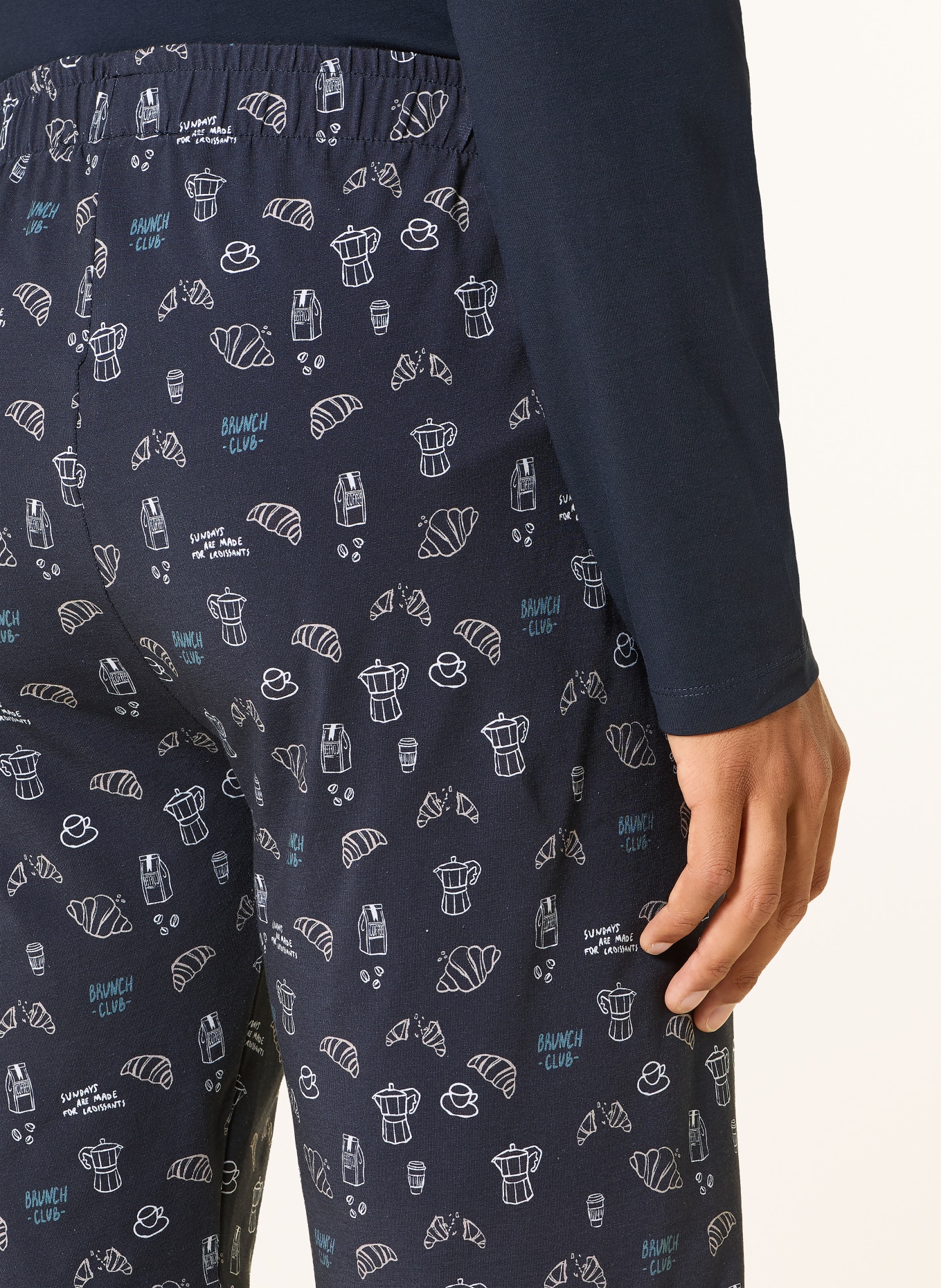 STROKESMAN'S Schlafshorts: DUNKELBLAU / BEIGE / WEISS