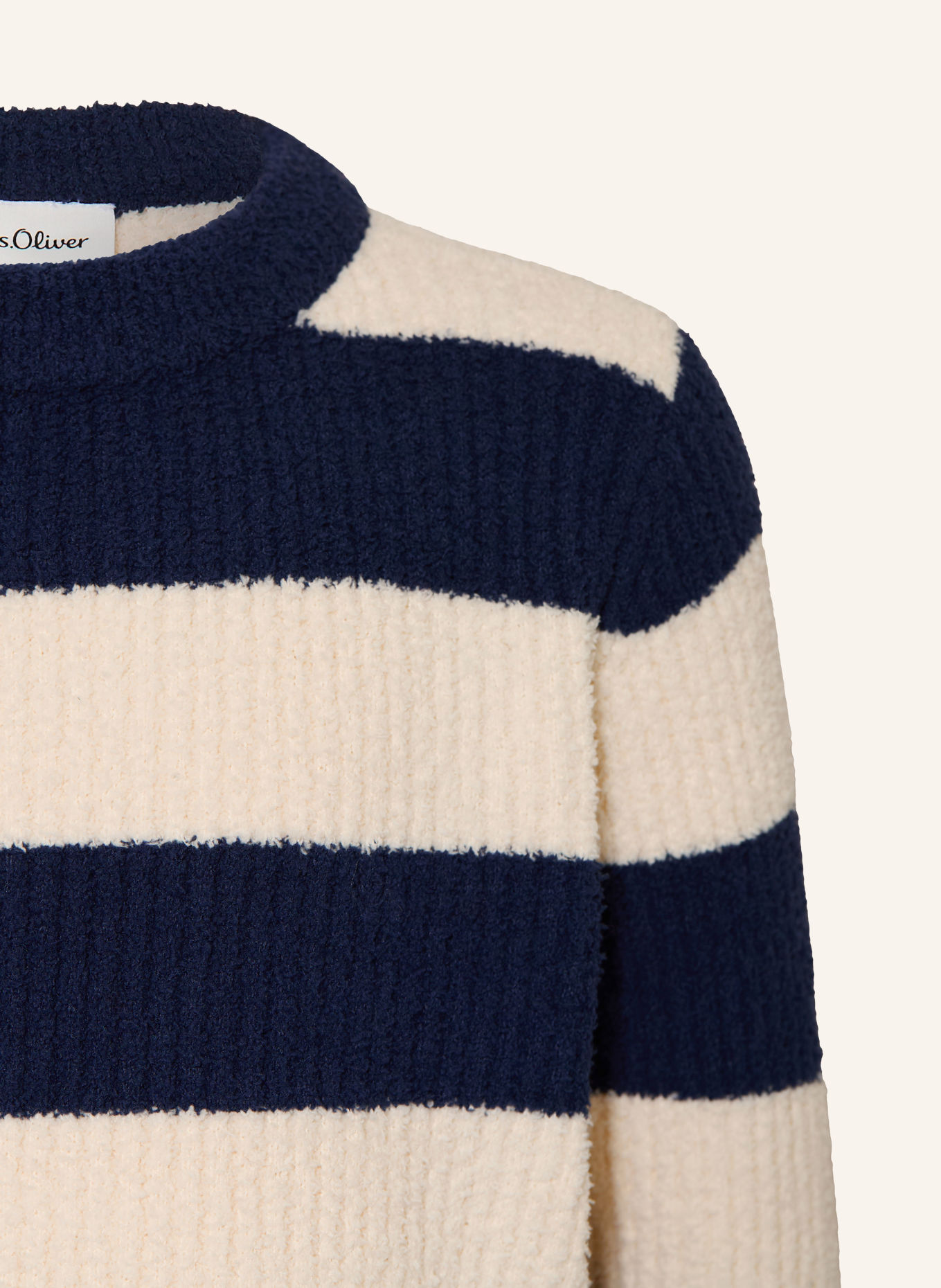 s.Oliver RED Gebreide jurk: DONKERBLAUW / CRÈME