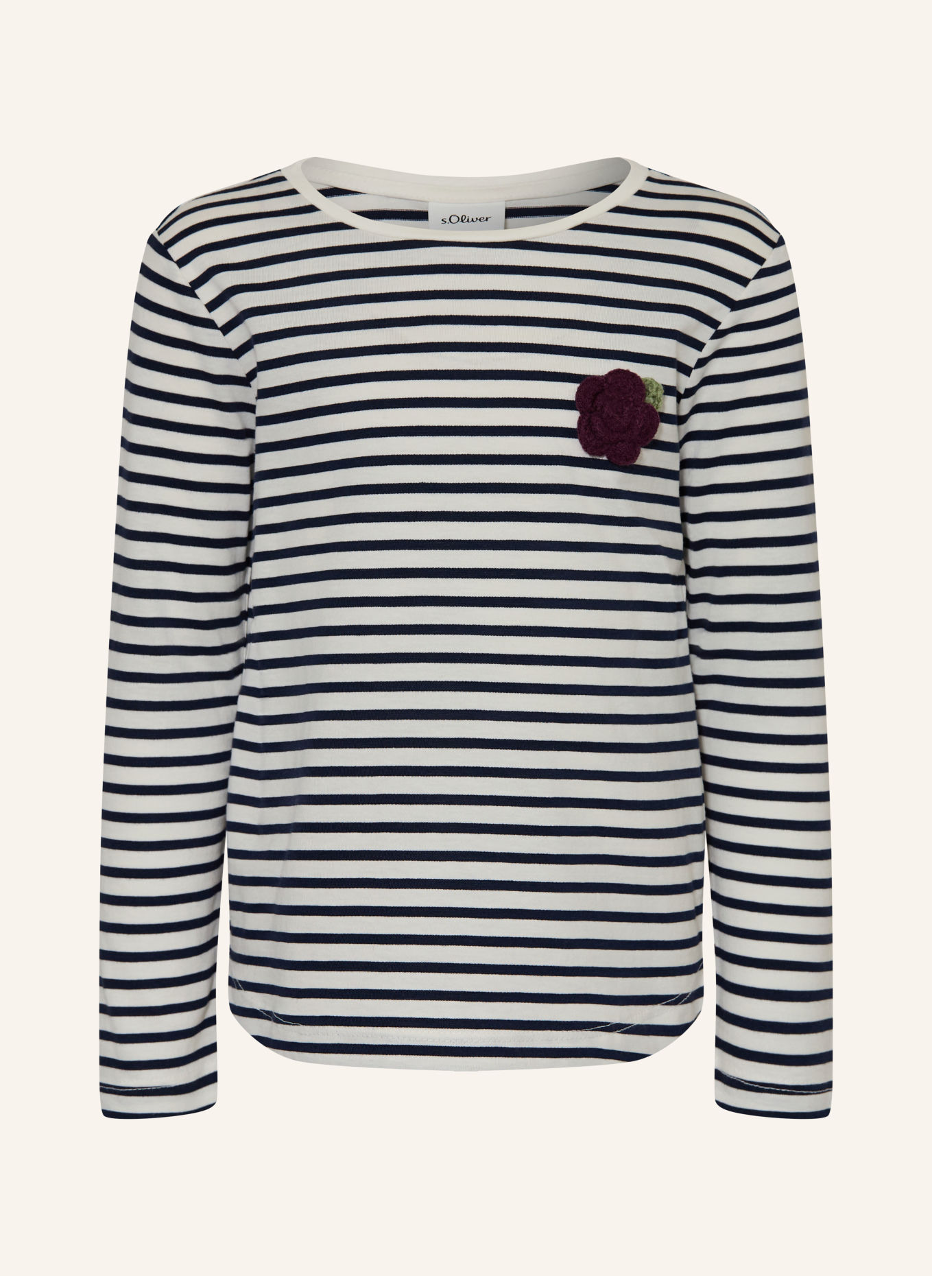 s.Oliver RED Longsleeve: WEISS / DUNKELBLAU