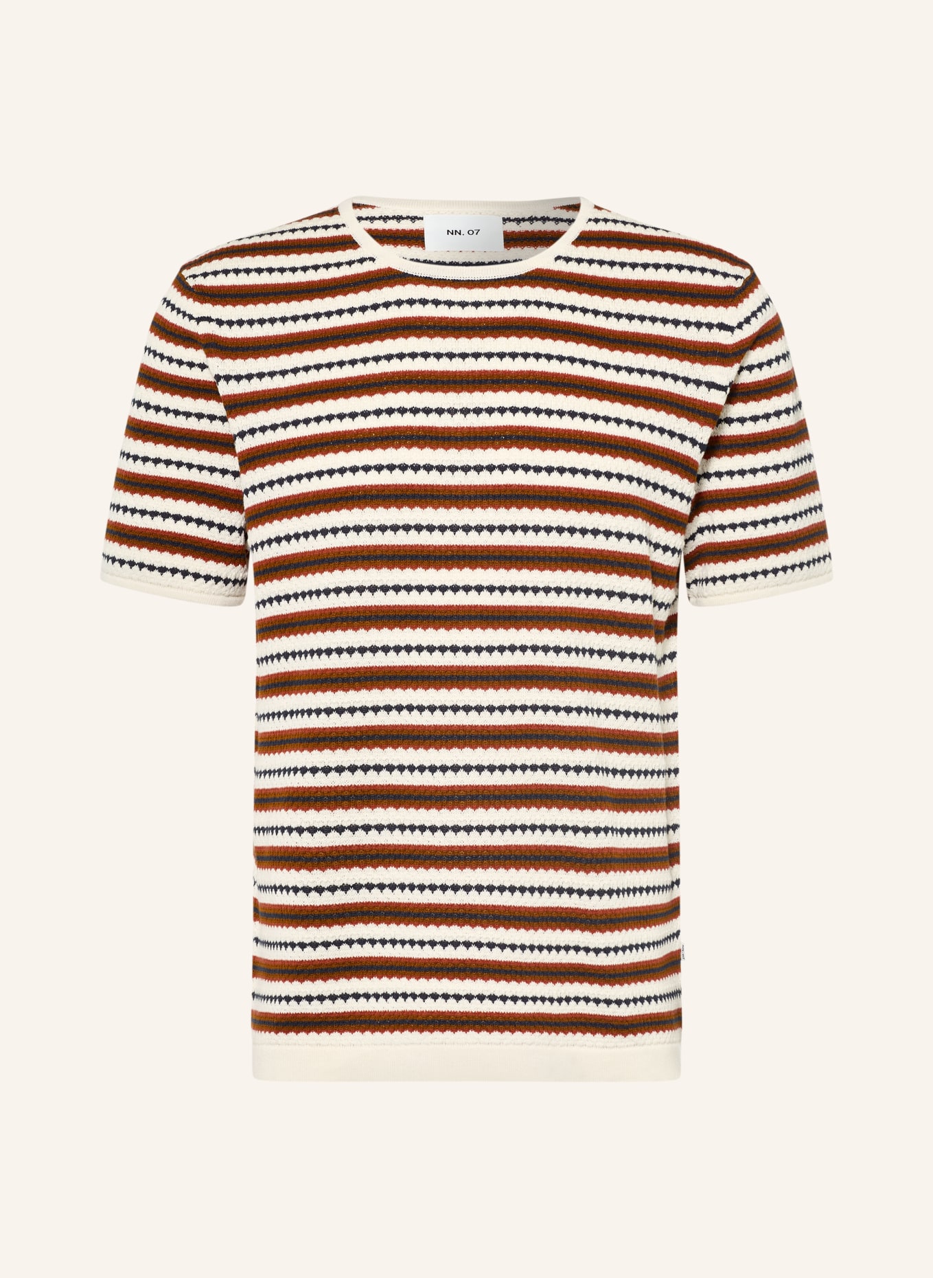 NN.07 BARI Knit shirt: CREAM / BROWN / BLACK