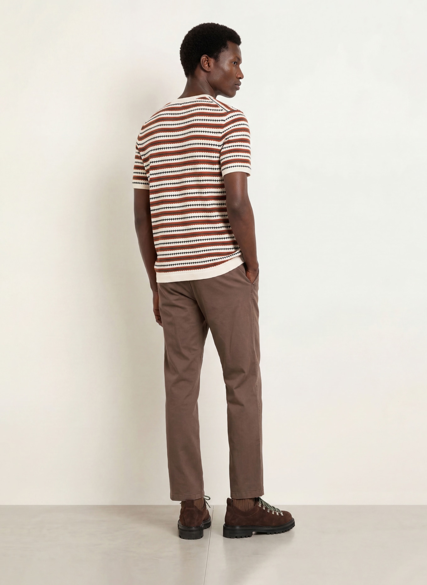 NN.07 BARI Knit shirt: CREAM / BROWN / BLACK