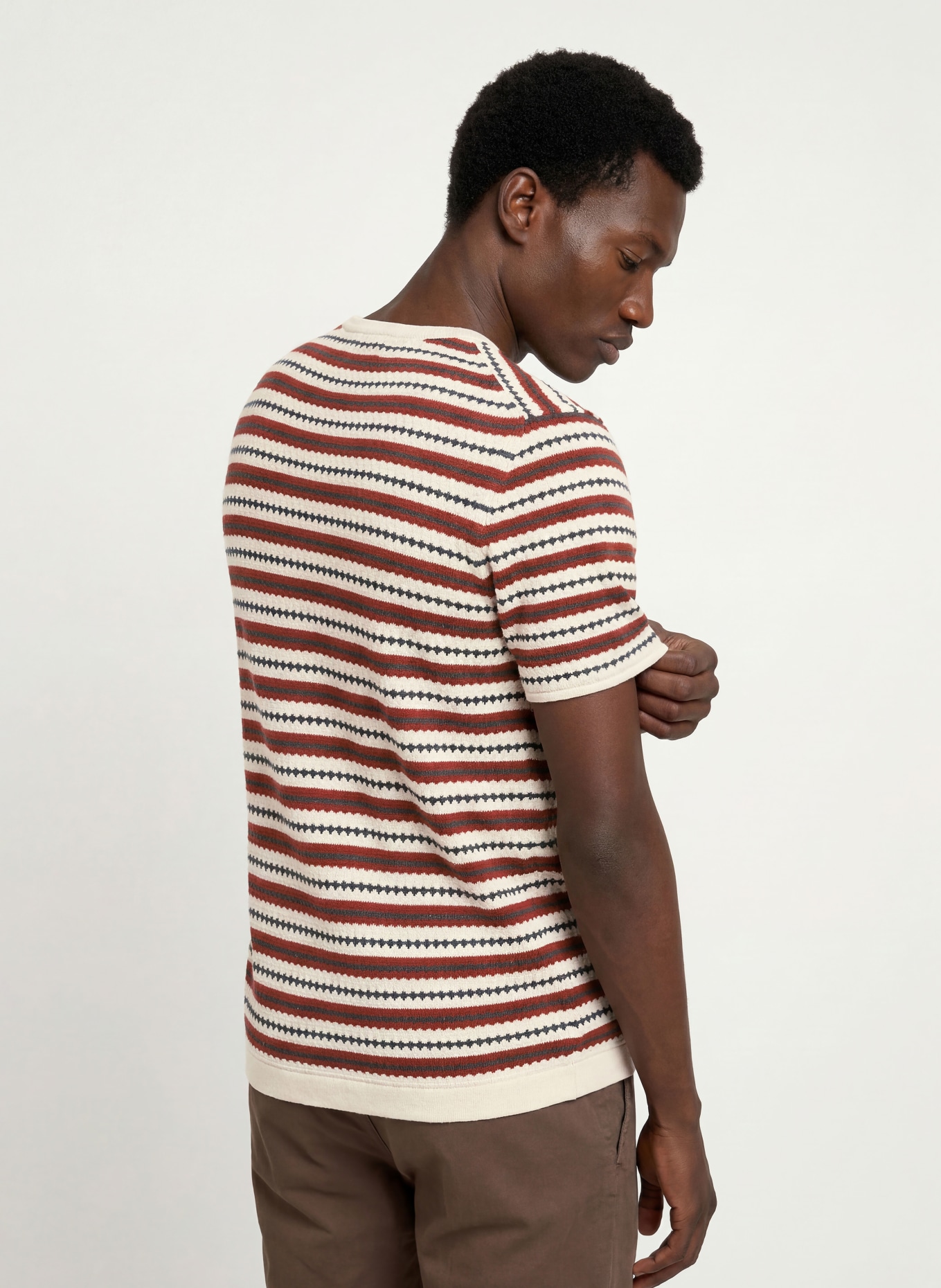 NN.07 BARI Knit shirt: CREAM / BROWN / BLACK