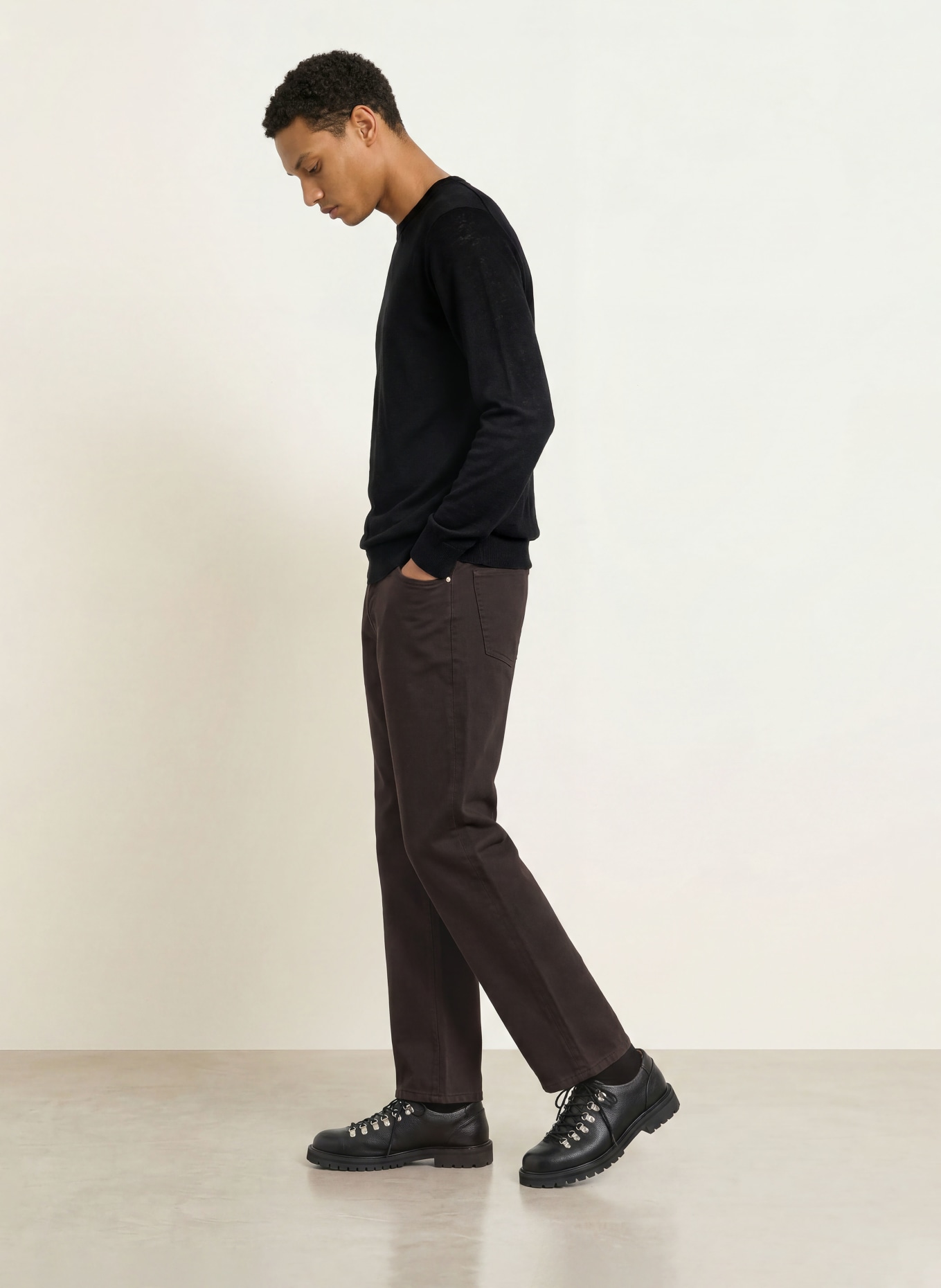 NN.07 Linen Sweater TED: BLACK
