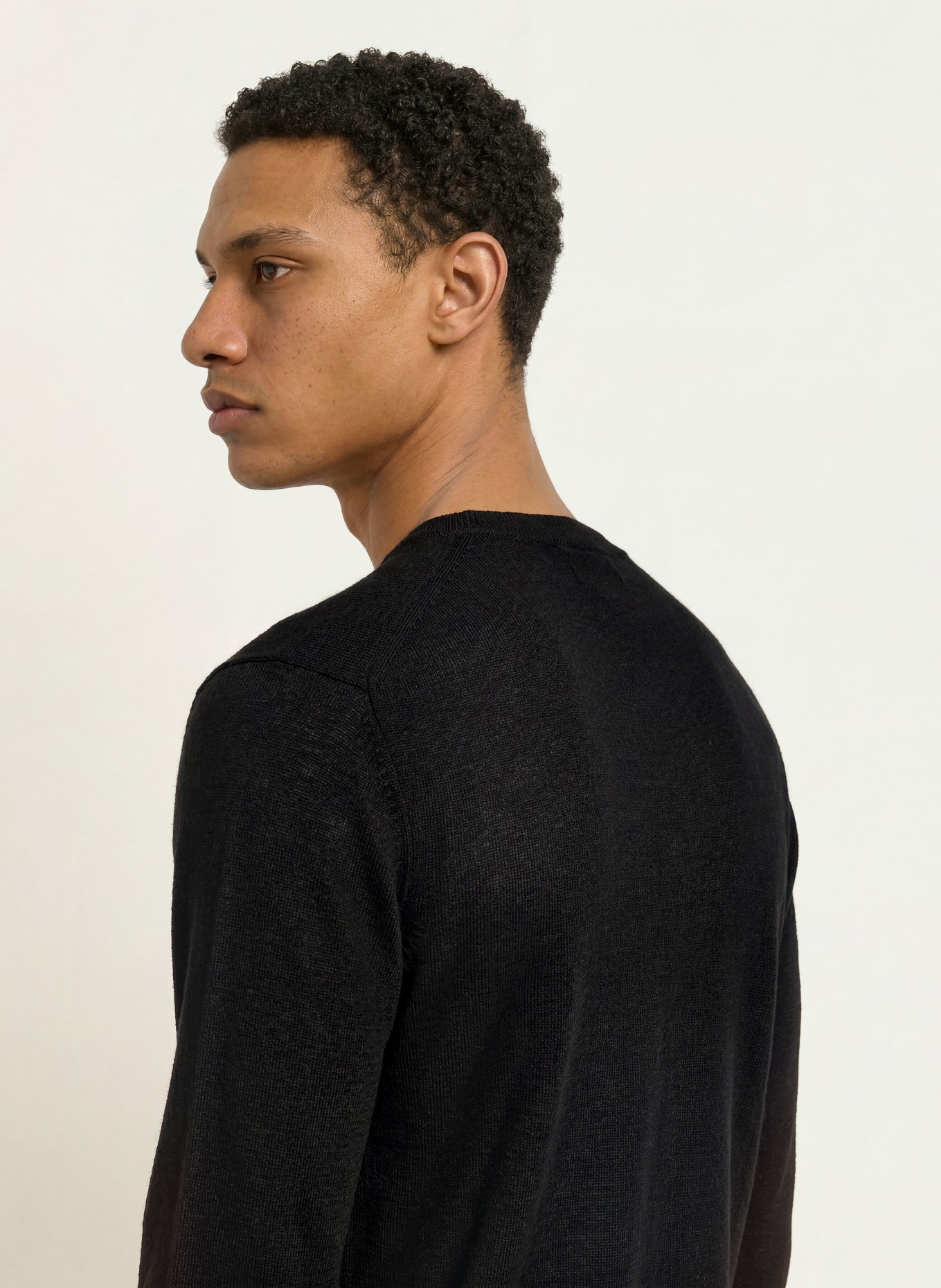 NN.07 Linen Sweater TED: BLACK