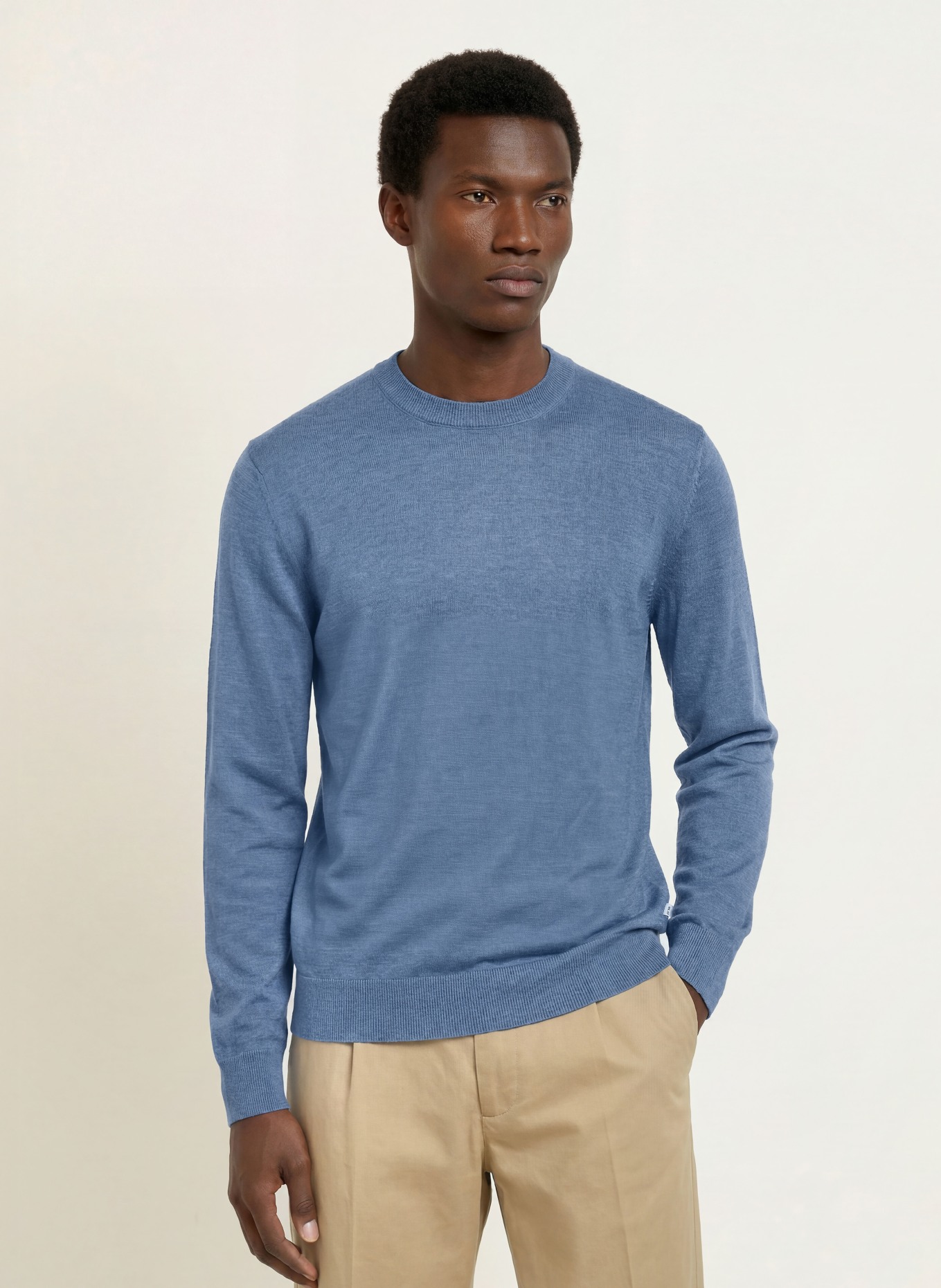 NN.07 Linen Sweater TED: BLUE GRAY