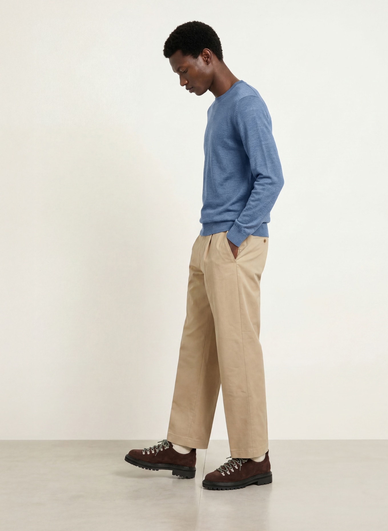 NN.07 Linen Sweater TED: BLUE GRAY