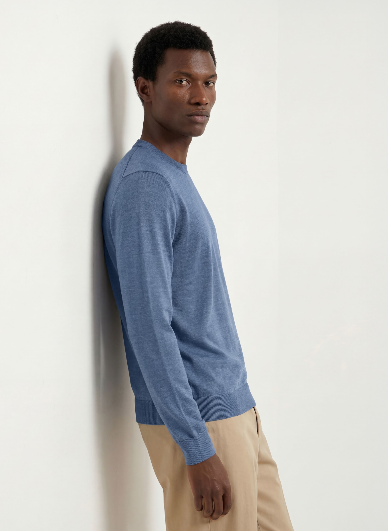 NN.07 Linen Sweater TED: BLUE GRAY