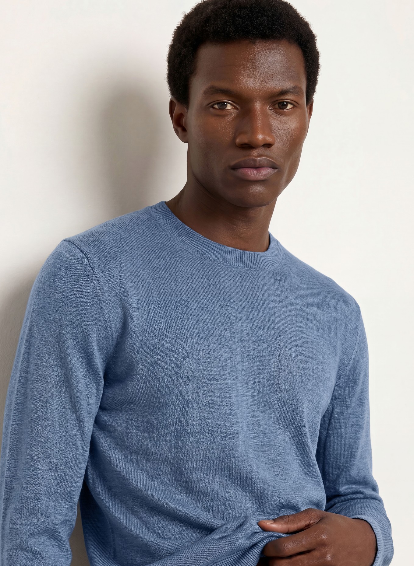 NN.07 Linen Sweater TED: BLUE GRAY
