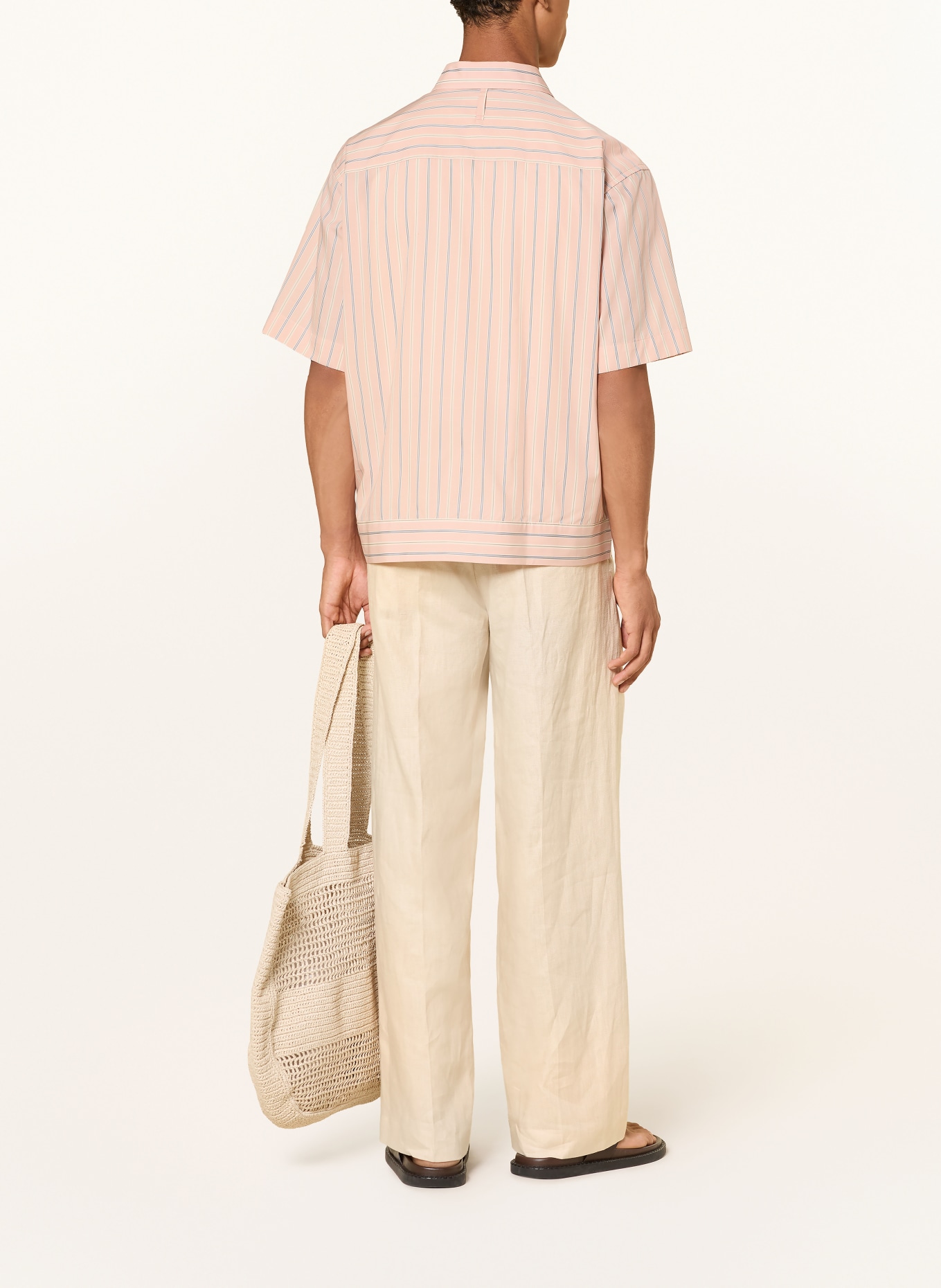 NN.07 REED Comfort Fit Short-sleeve shirt: LIGHT PINK / GRAY / GREEN