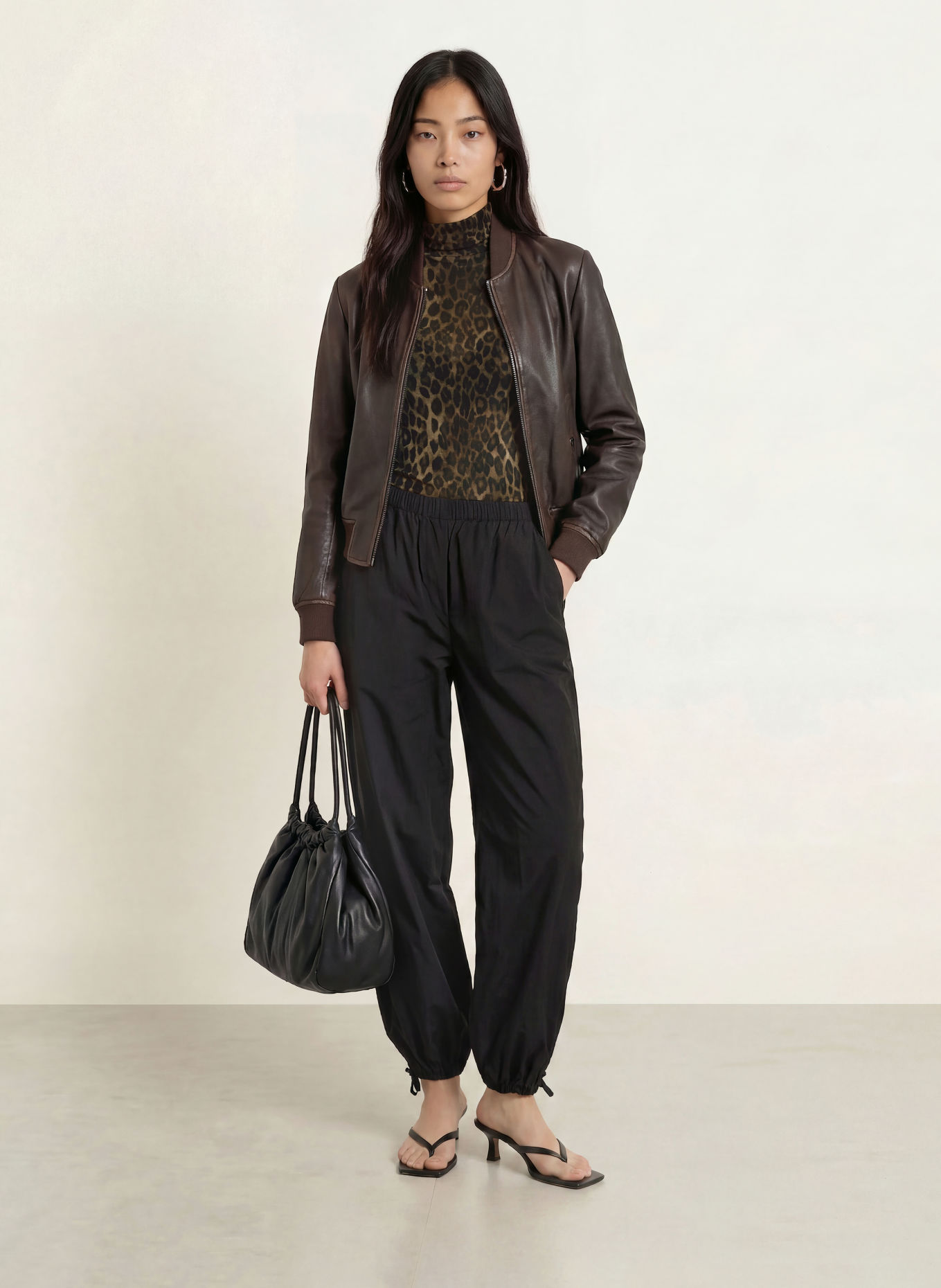 darling harbour Colshirt met col van mesh: brown (beige)