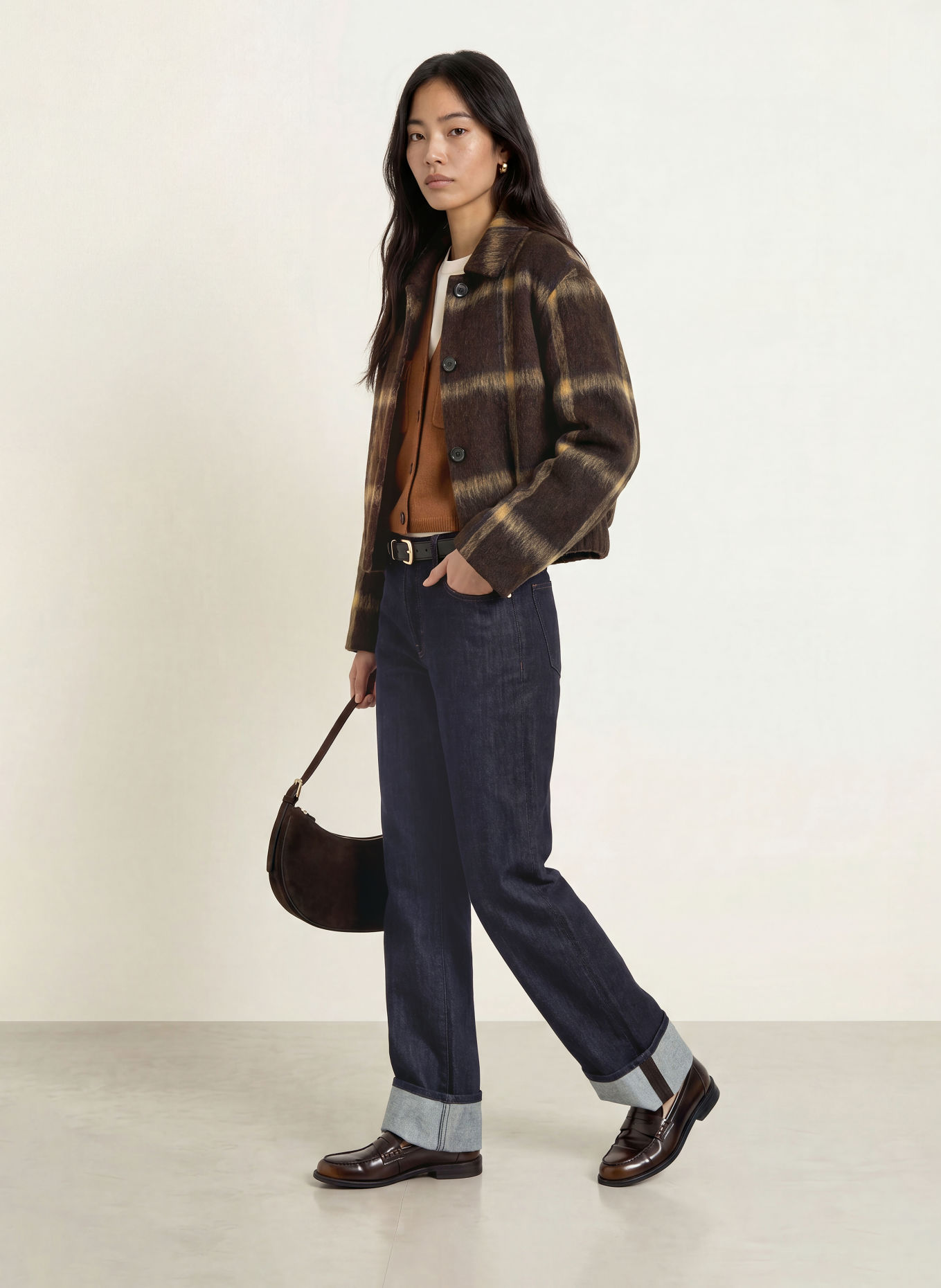 darling harbour Overjacket: dark brown /beige