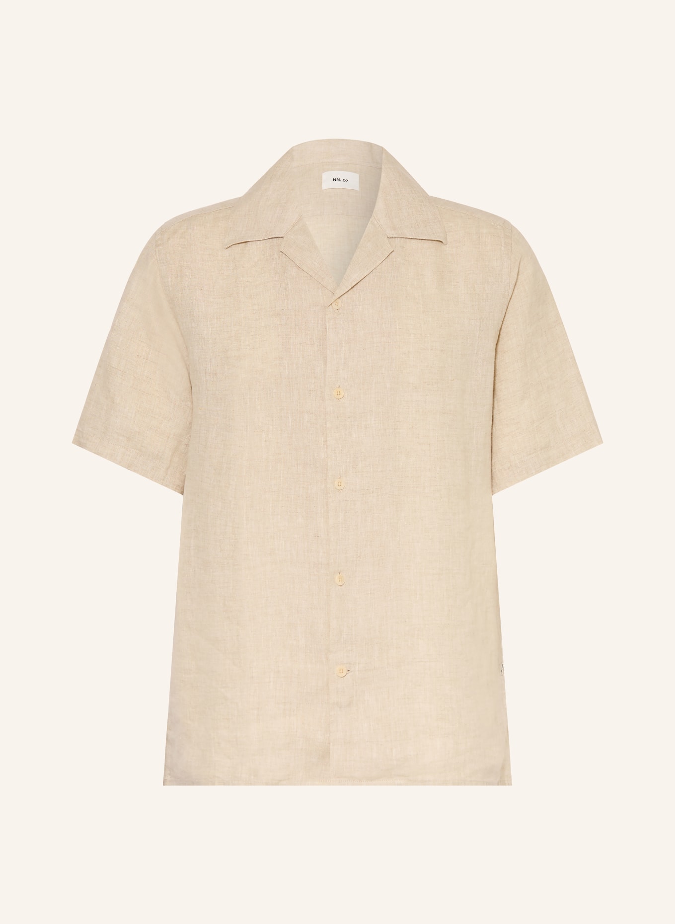NN.07 Resort-overhemd JULIO Comfort Fit van linnen: CRÈME