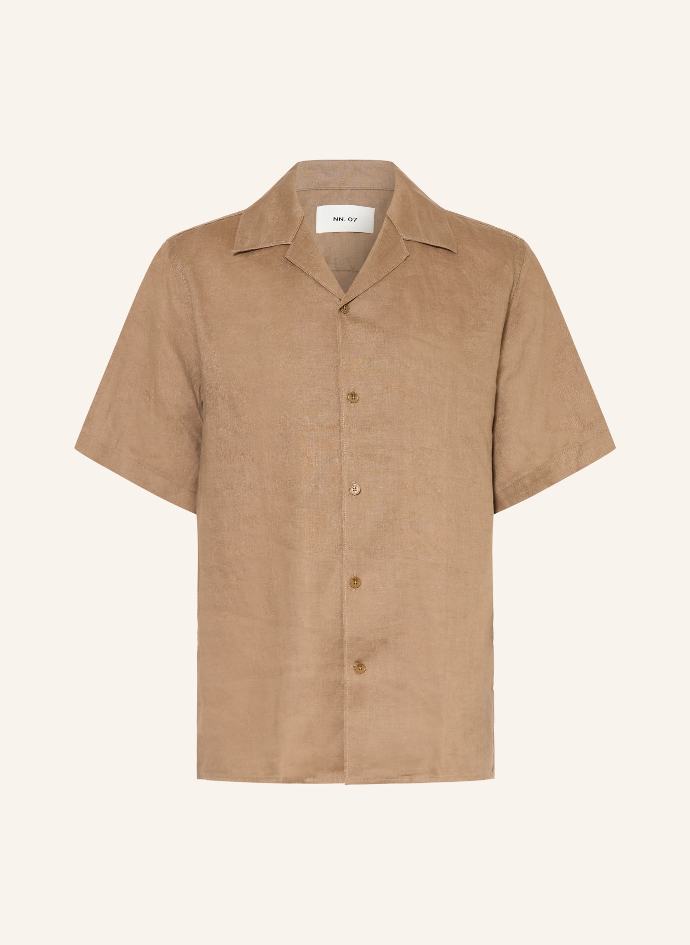 NN.07 Resort-overhemd JULIO Comfort Fit van linnen: CAMEL