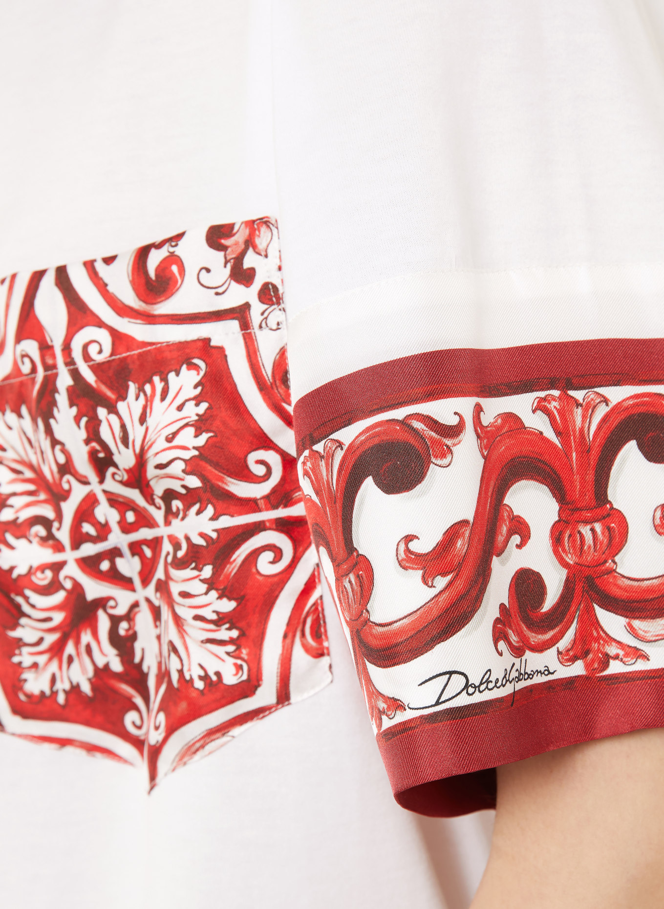 DOLCE & GABBANA T-Shirt: WEISS / DUNKELROT