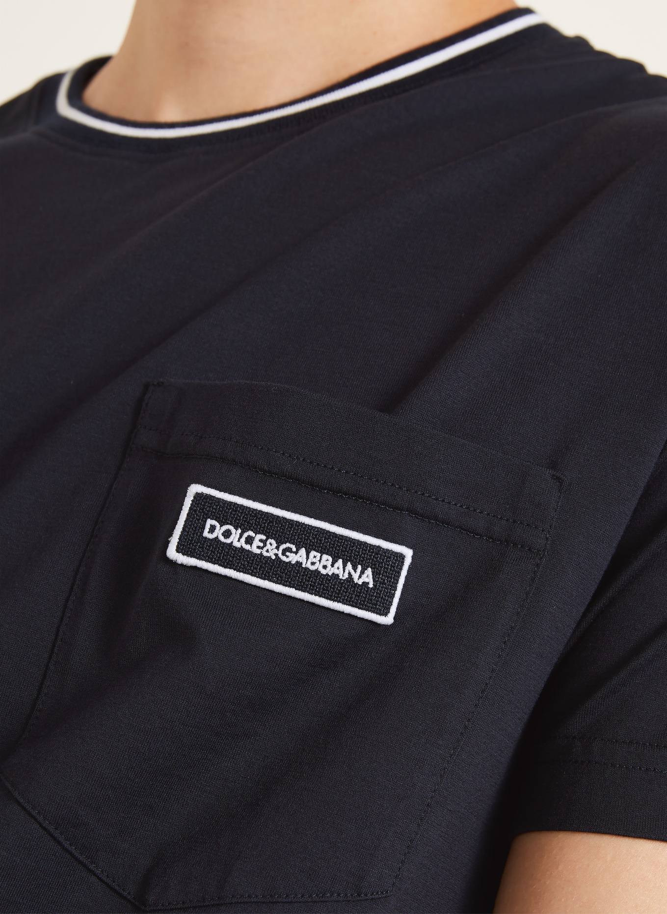 DOLCE & GABBANA Tričko: TMAVĚ MODRÁ / BÍLÁ