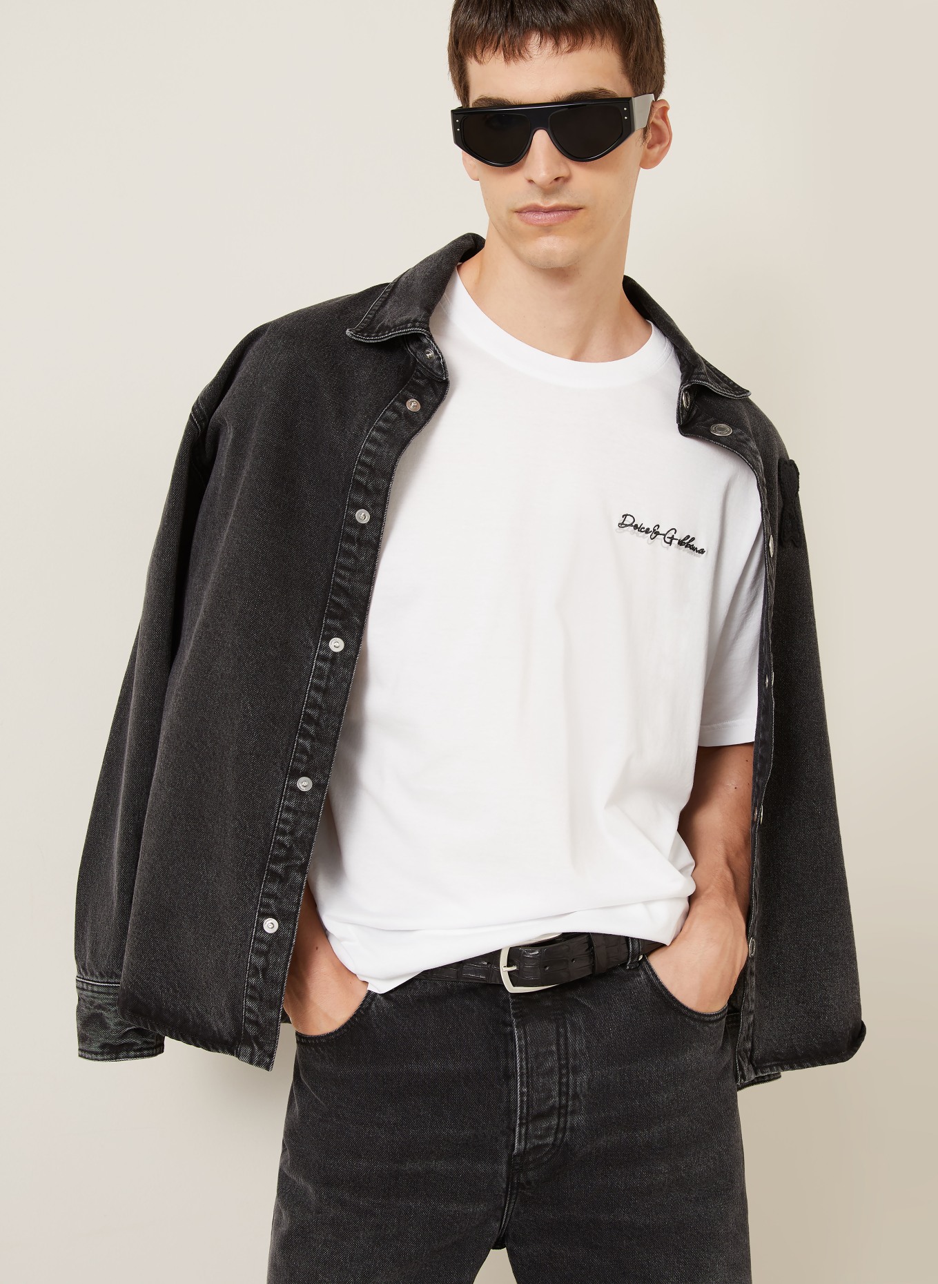 DOLCE & GABBANA T-shirt: BLANC / GRIS / NOIR
