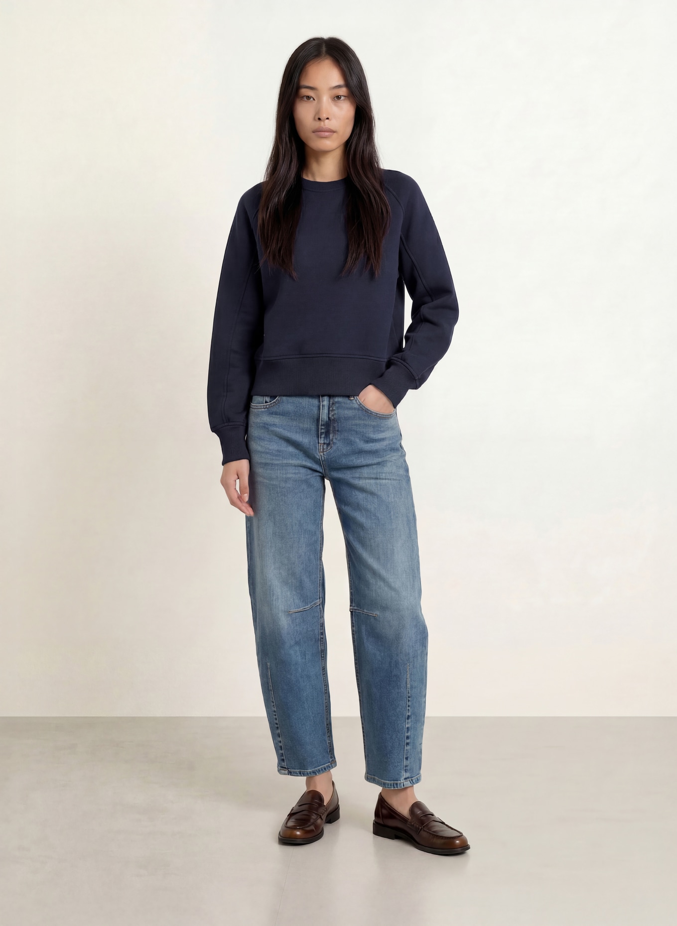 No.1 Como AIMEE Sweatshirt: DARK BLUE