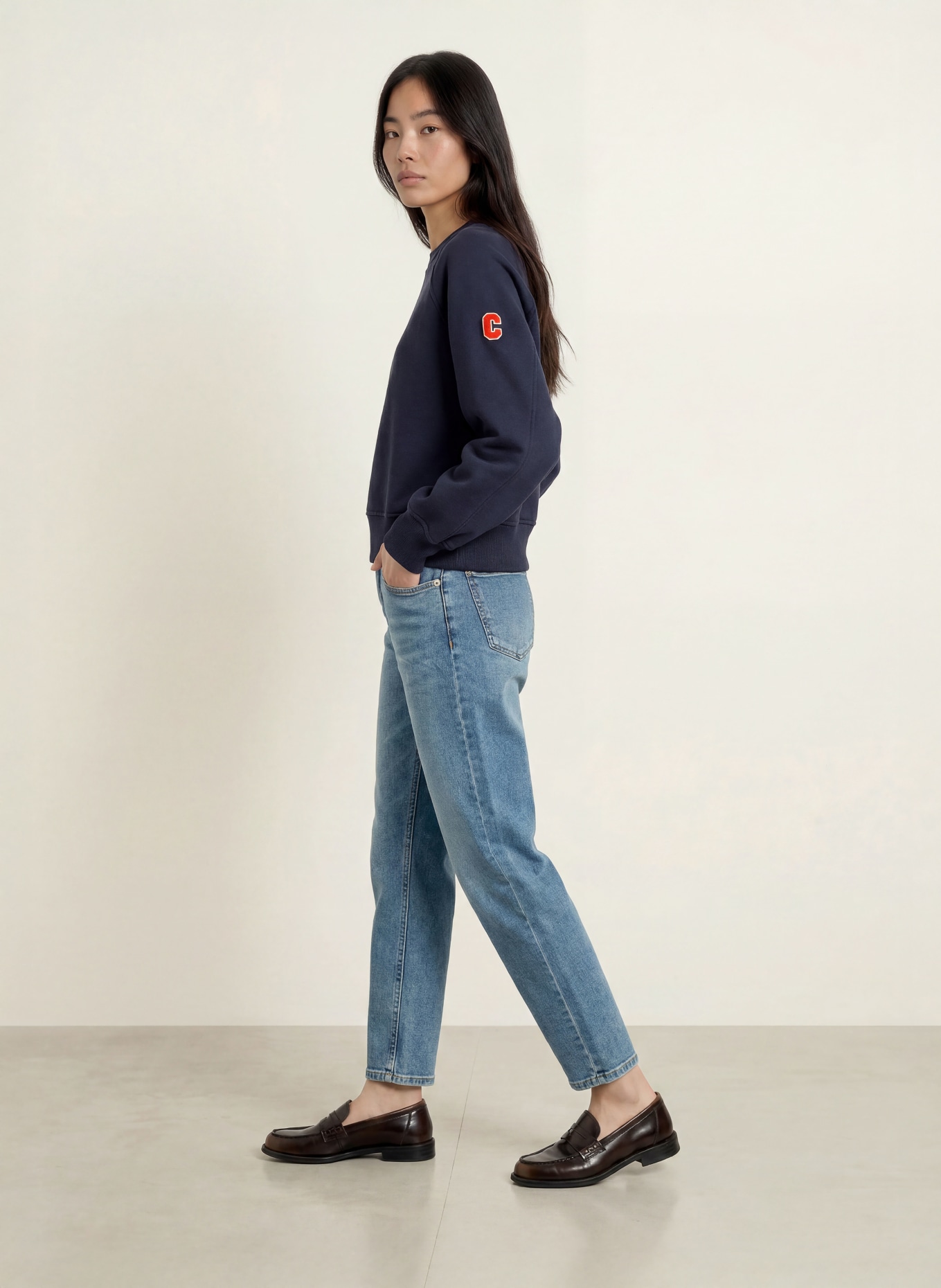 No.1 Como AIMEE Sweatshirt: DARK BLUE
