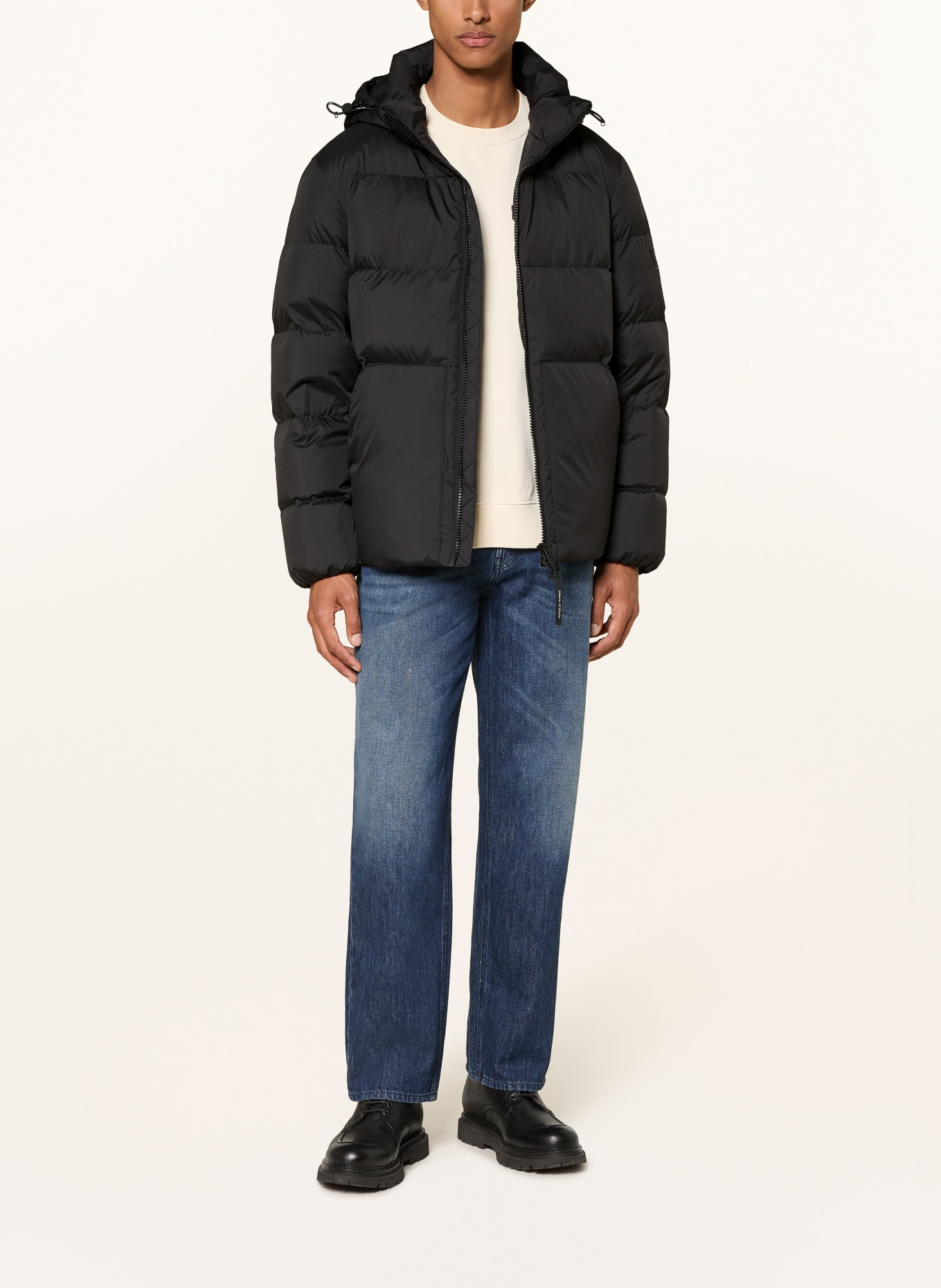 Marc O'Polo Down jacket with removable hood: BLACK
