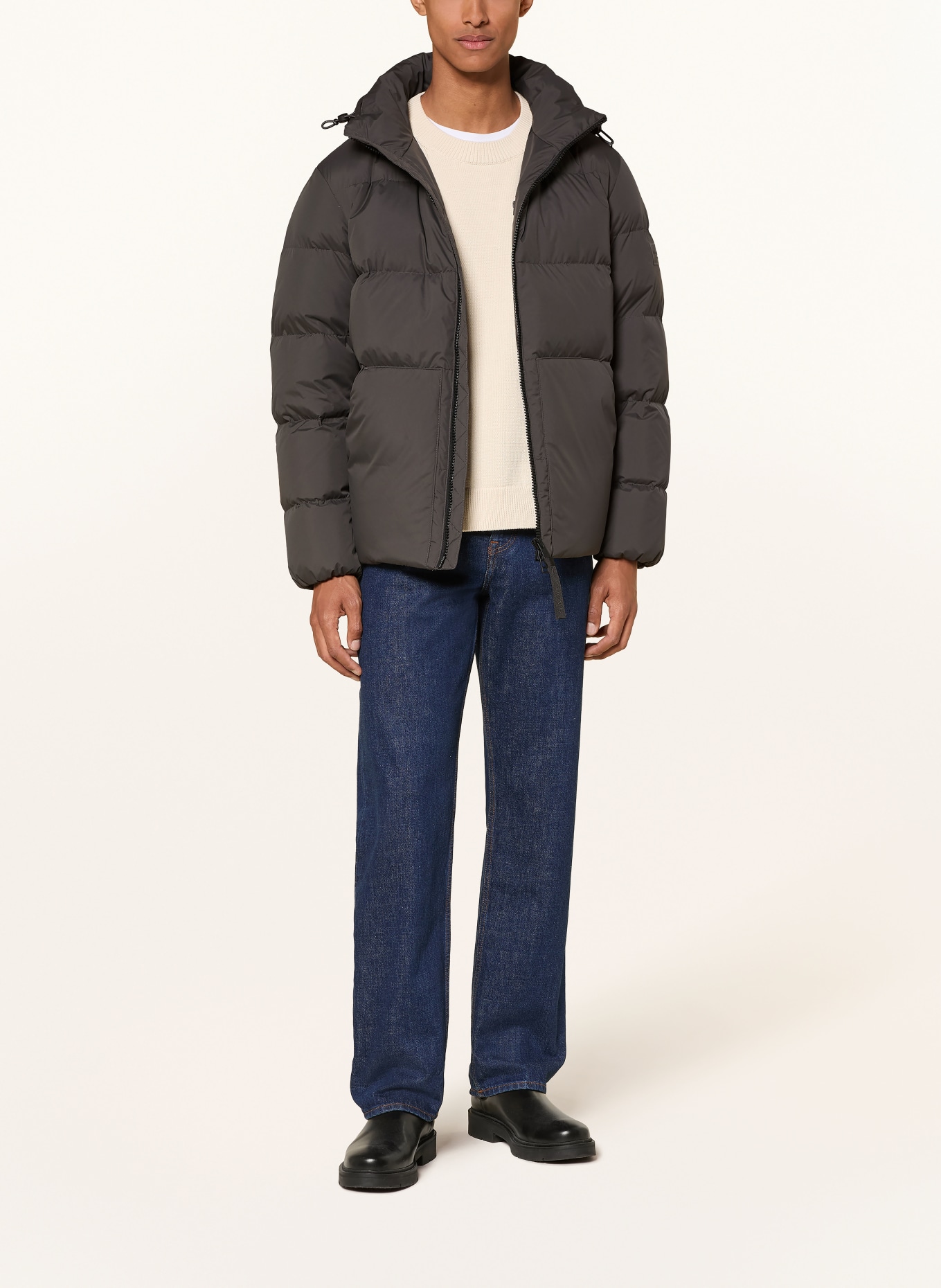 Marc O'Polo Down jacket with removable hood: KHAKI