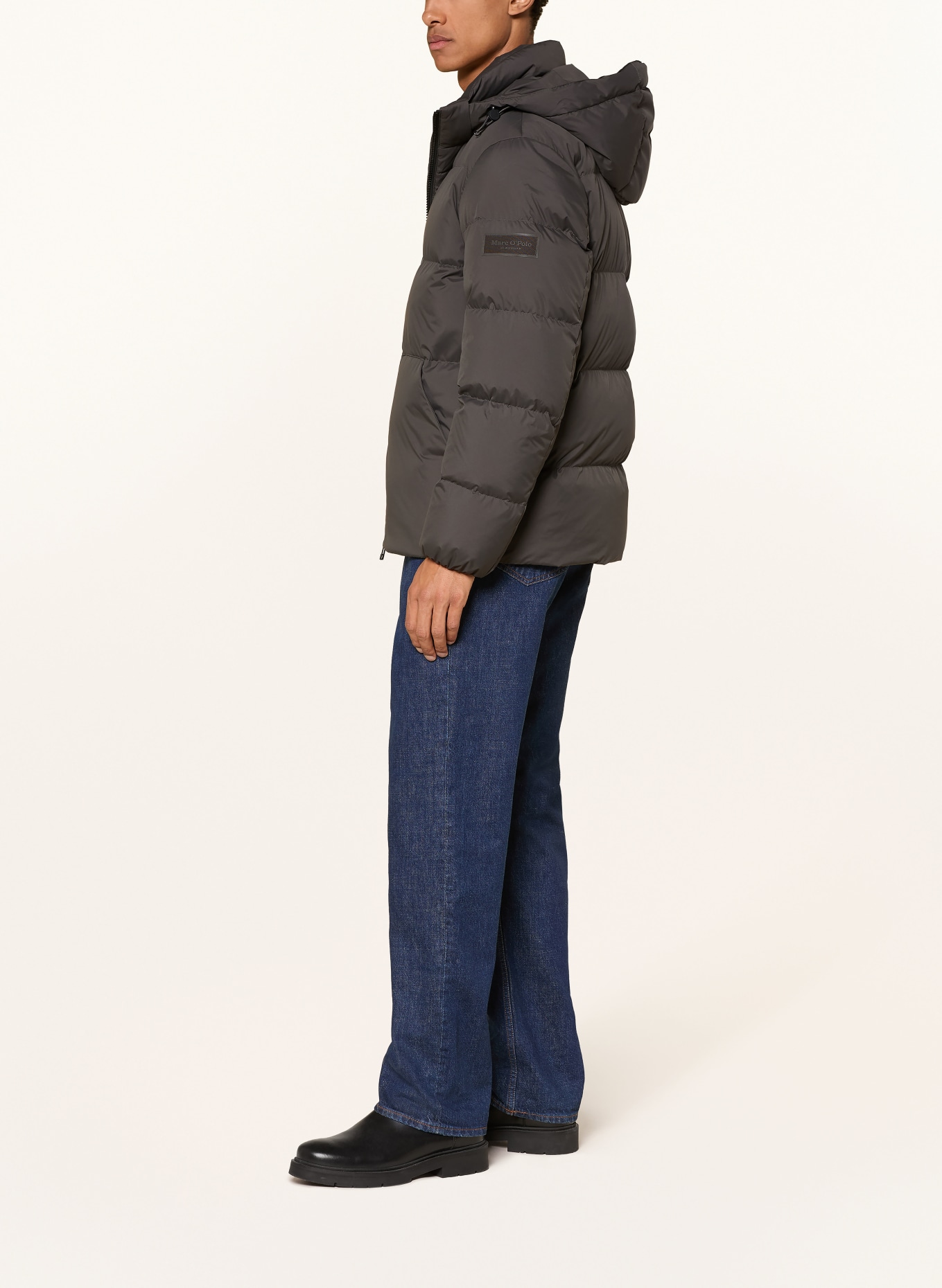 Marc O'Polo Down jacket with removable hood: KHAKI