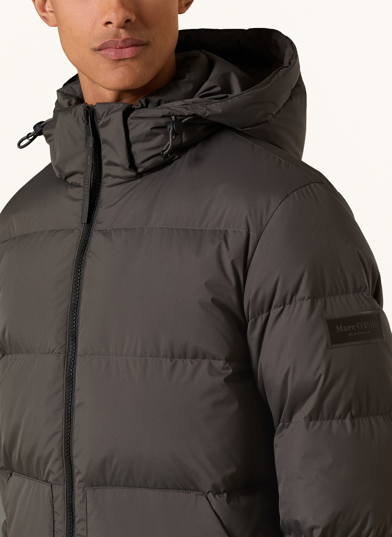 Marc O'Polo Down jacket with removable hood: KHAKI