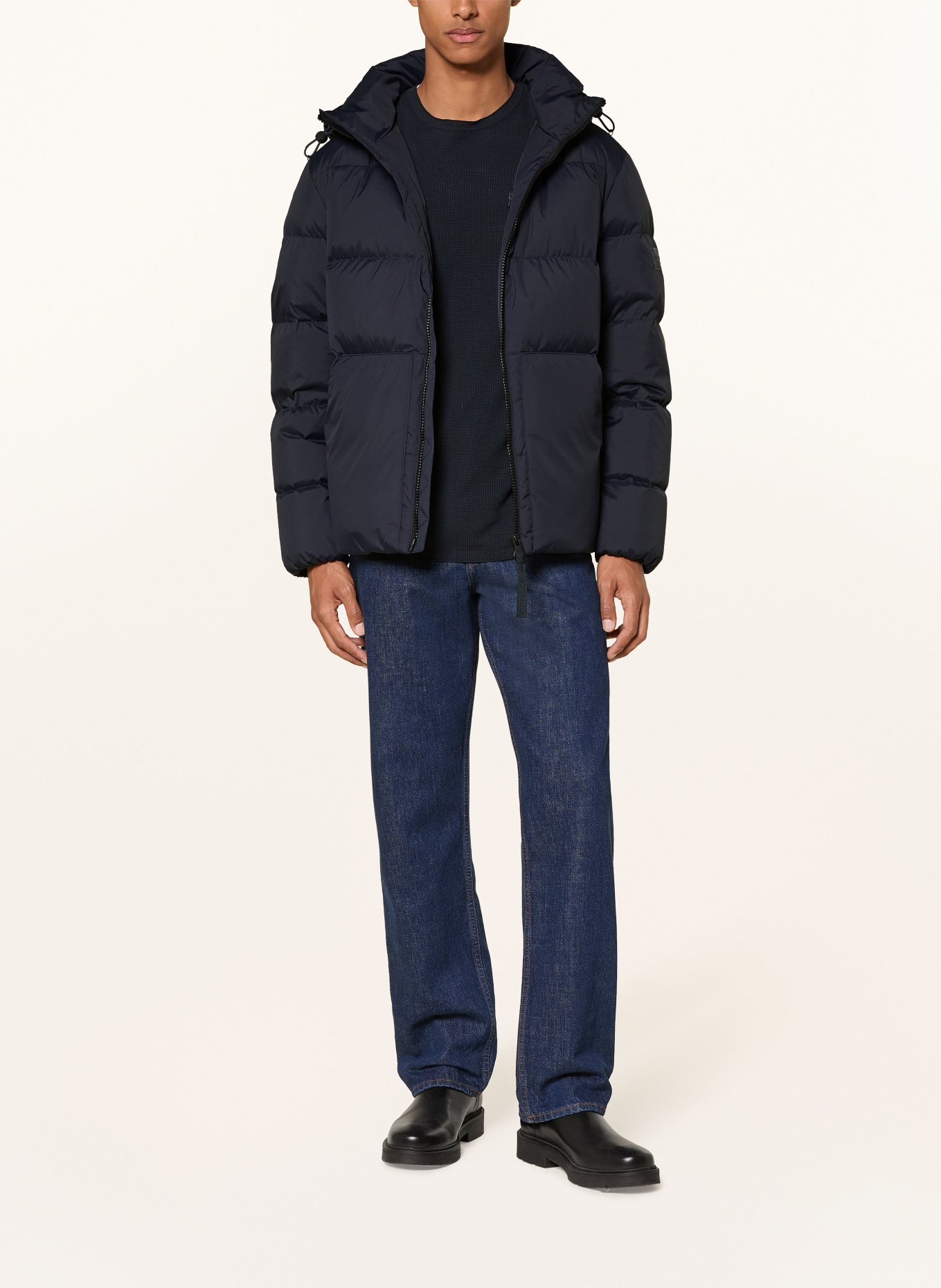 Marc O'Polo Down jacket with removable hood: DARK BLUE