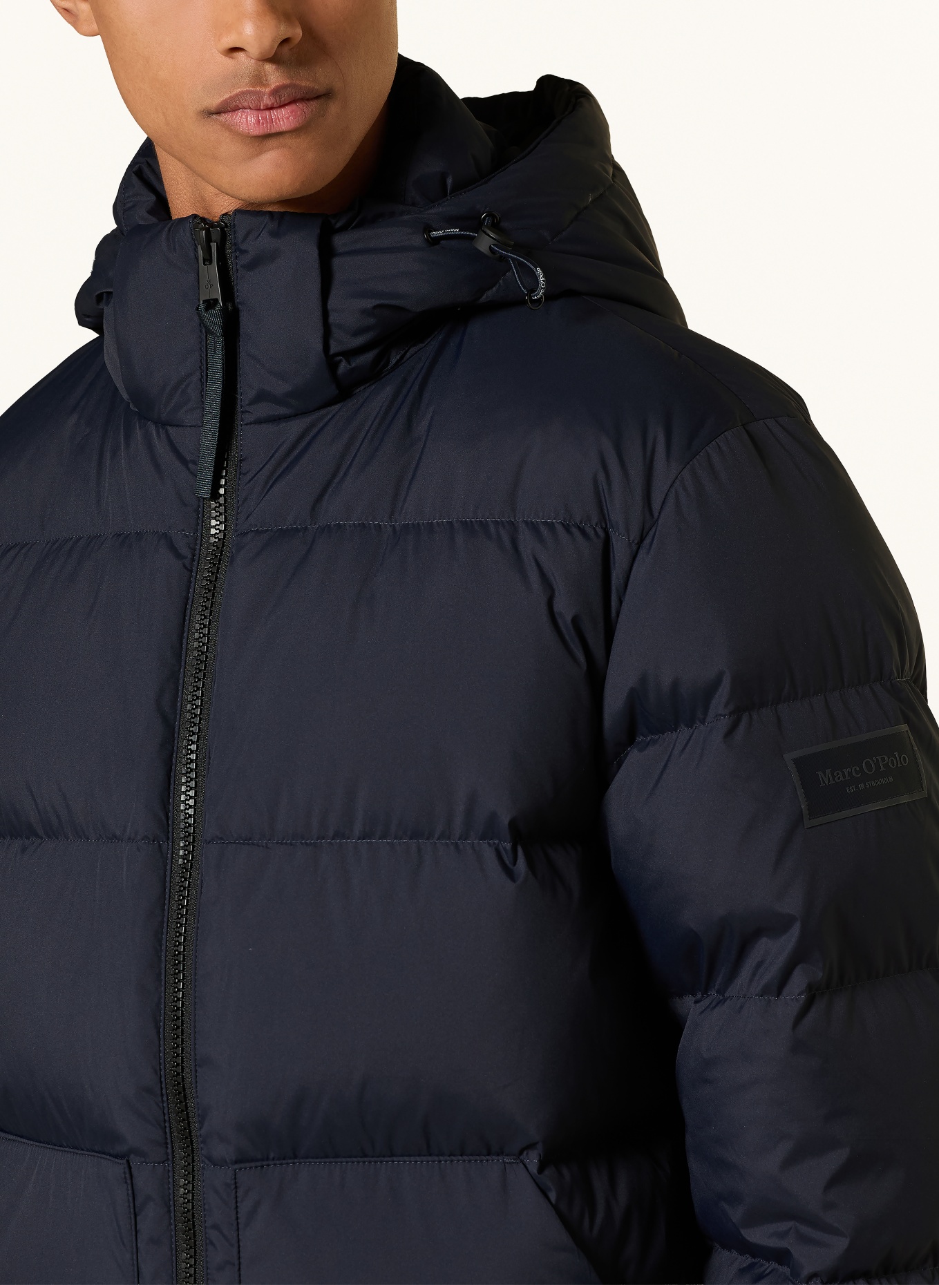 Marc O'Polo Down jacket with removable hood: DARK BLUE