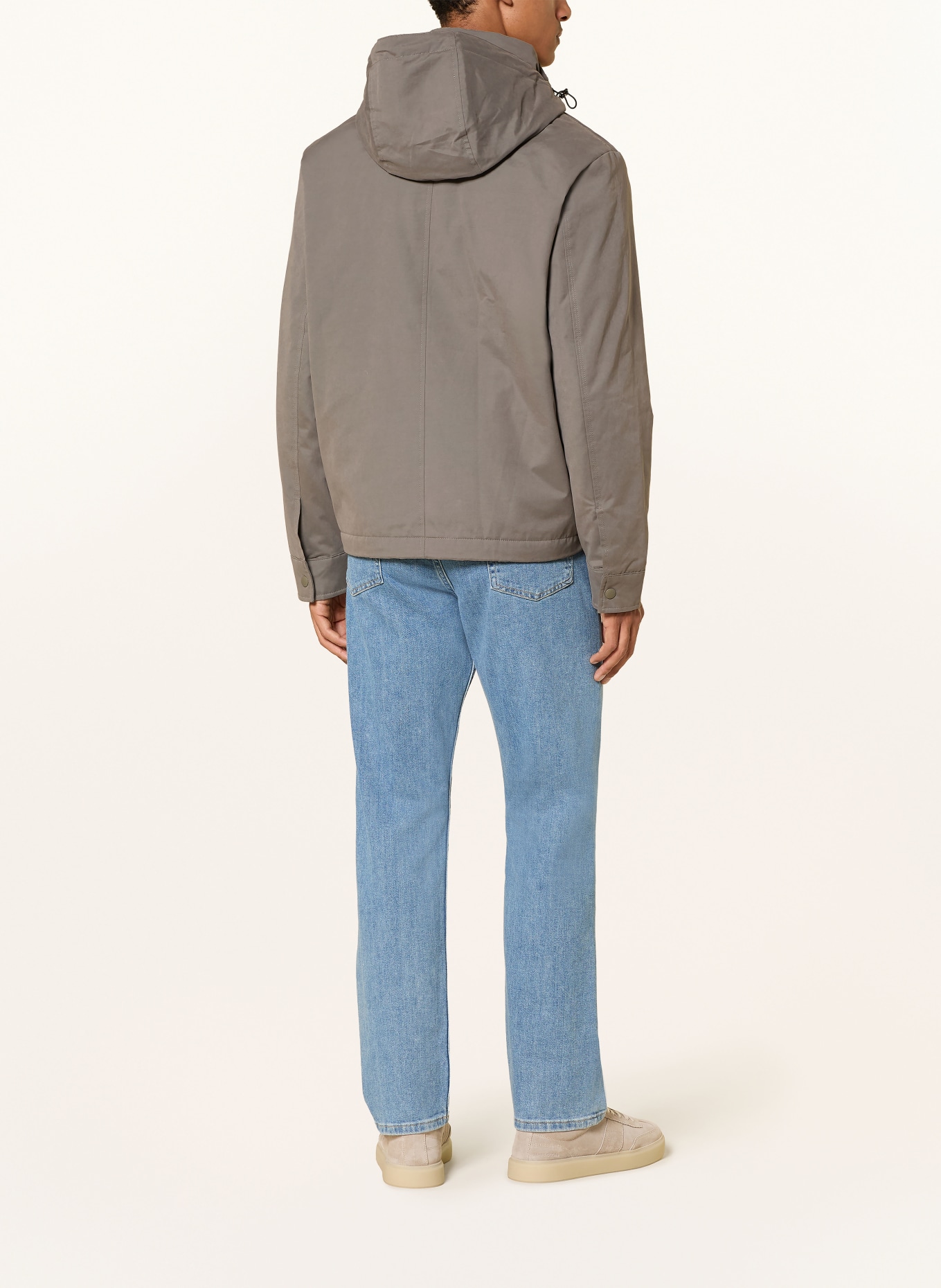 Marc O'Polo Jacket with detachable hood: LIGHT GRAY