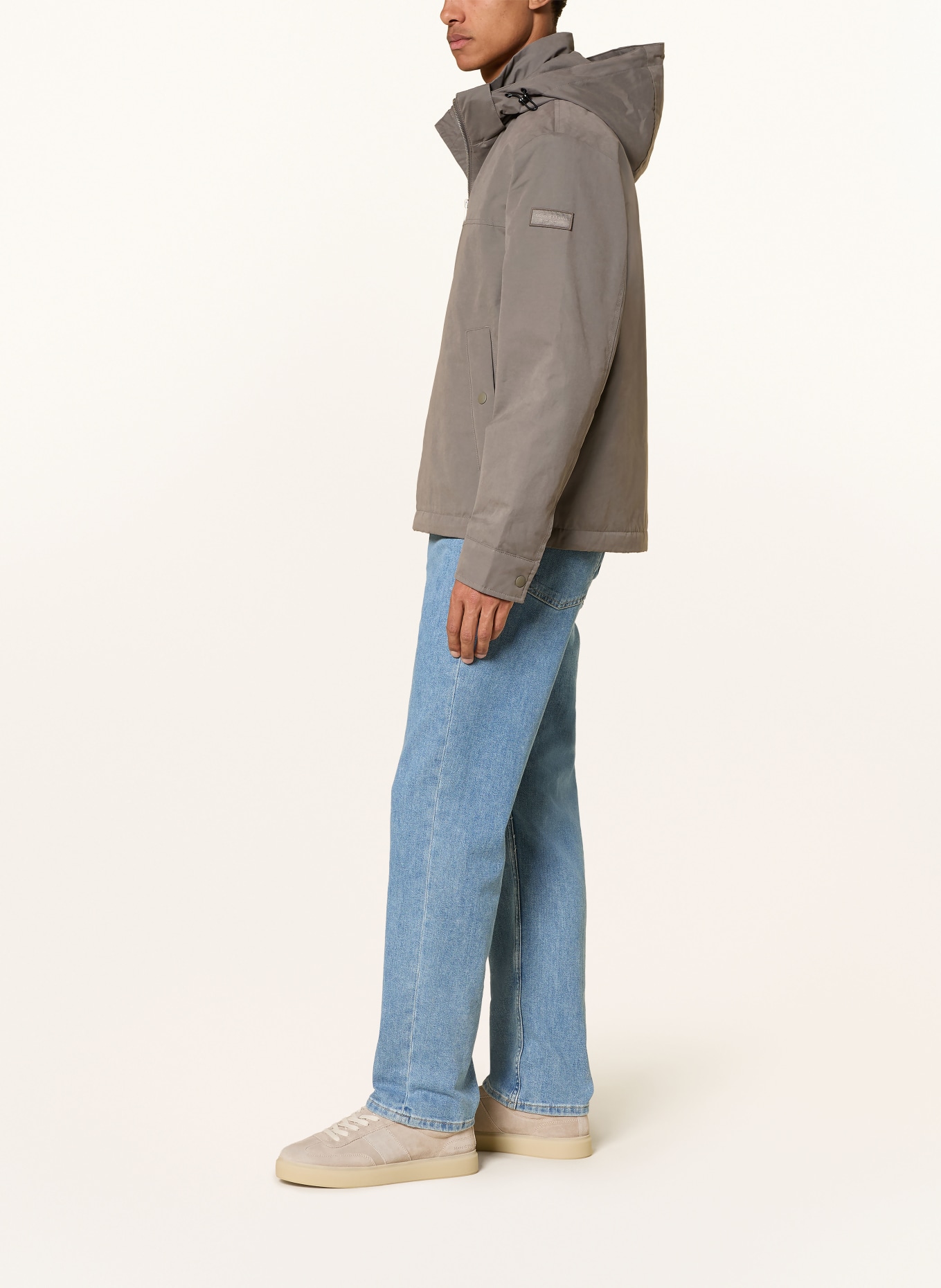 Marc O'Polo Jacket with detachable hood: LIGHT GRAY