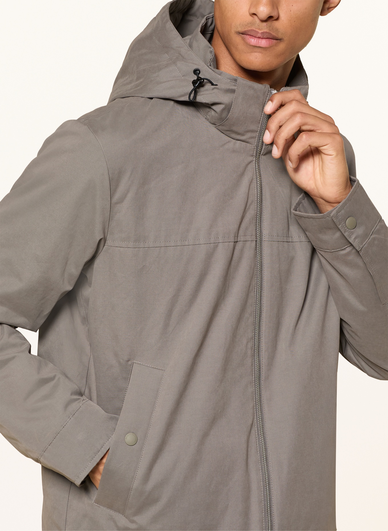 Marc O'Polo Jacket with detachable hood: LIGHT GRAY