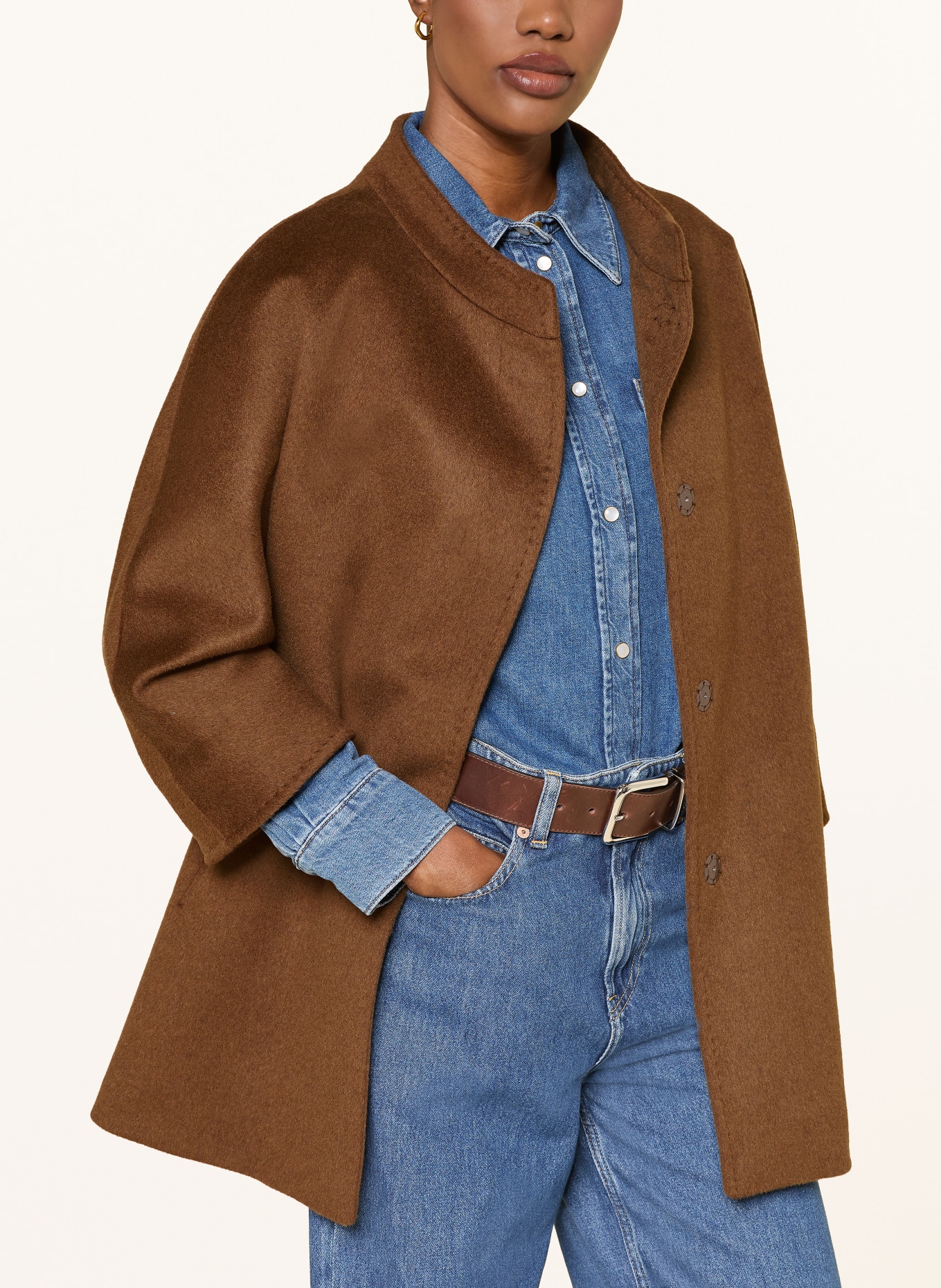 CINZIA ROCCA Jacke mit abnehmbarem Kragen: COGNAC