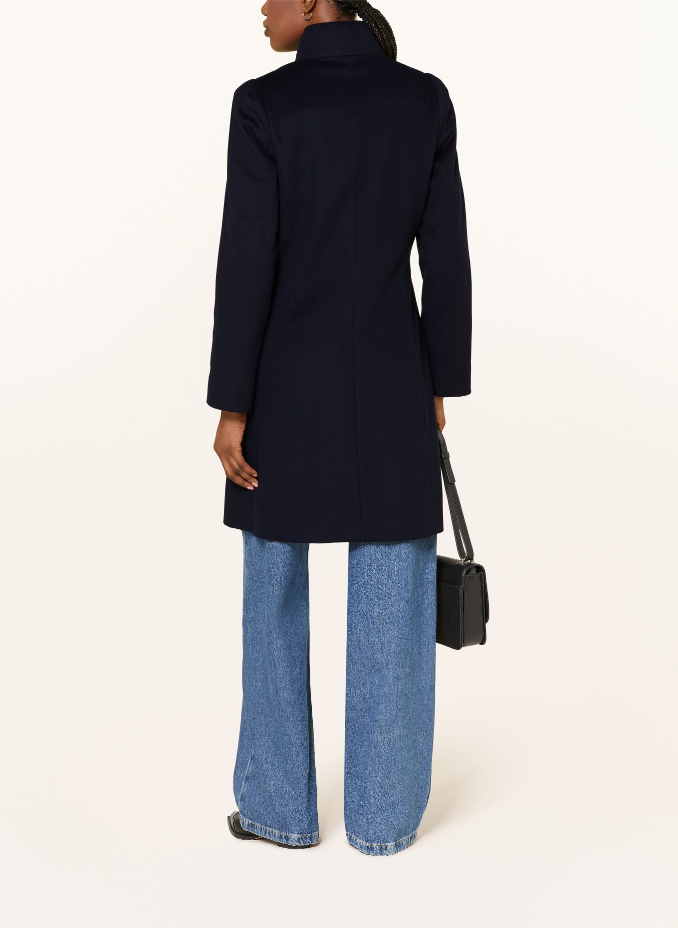 CINZIA ROCCA Wool coat with removable trim: DARK BLUE