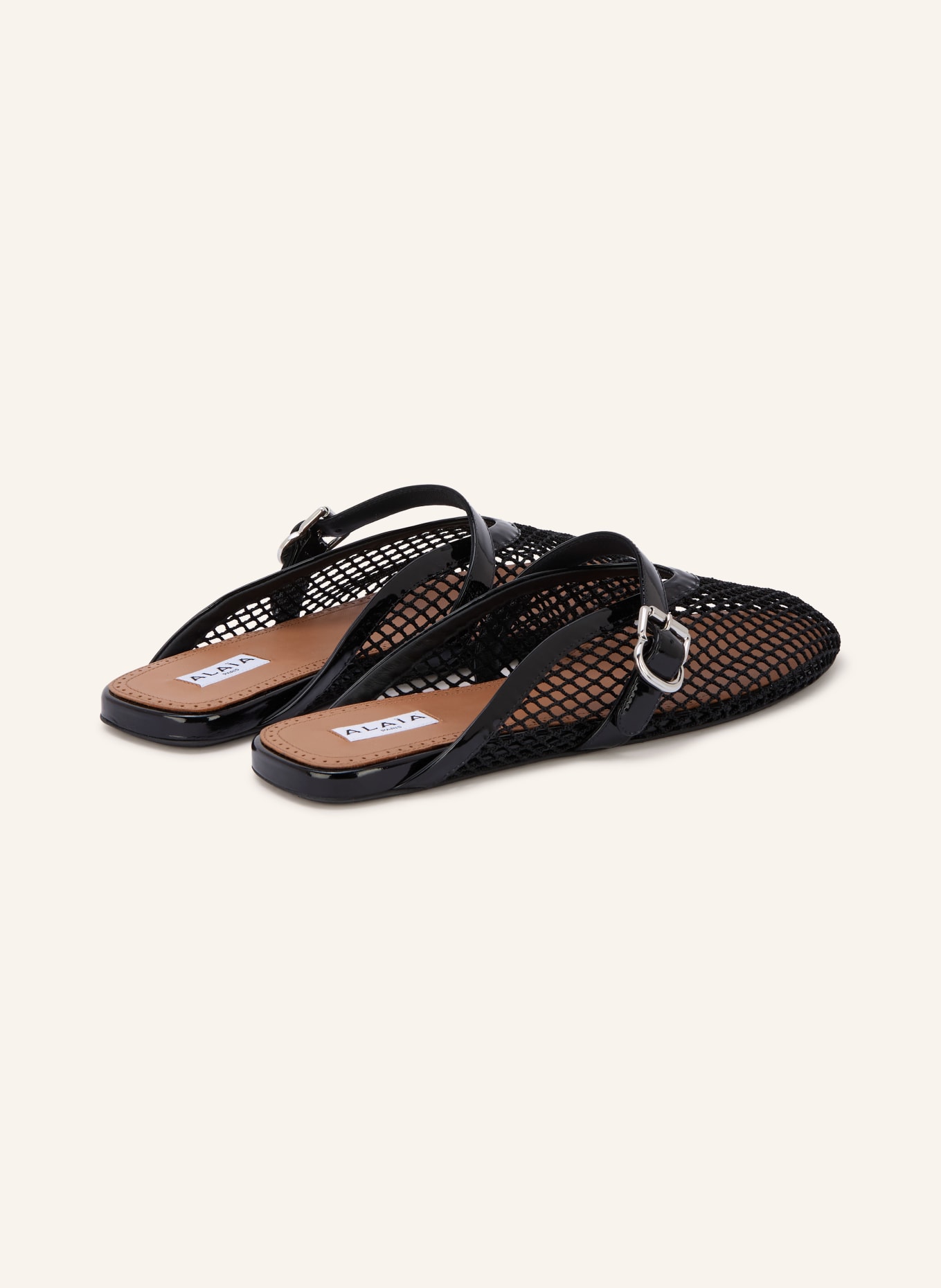ALAÏA Mules: SCHWARZ / SILBER