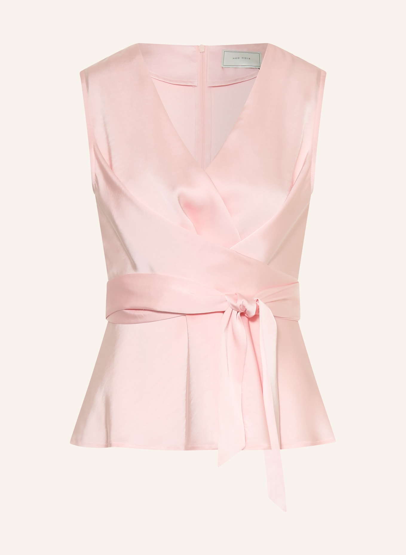 NEO NOIR RISETTA Satin Blouse Top: LIGHT PINK