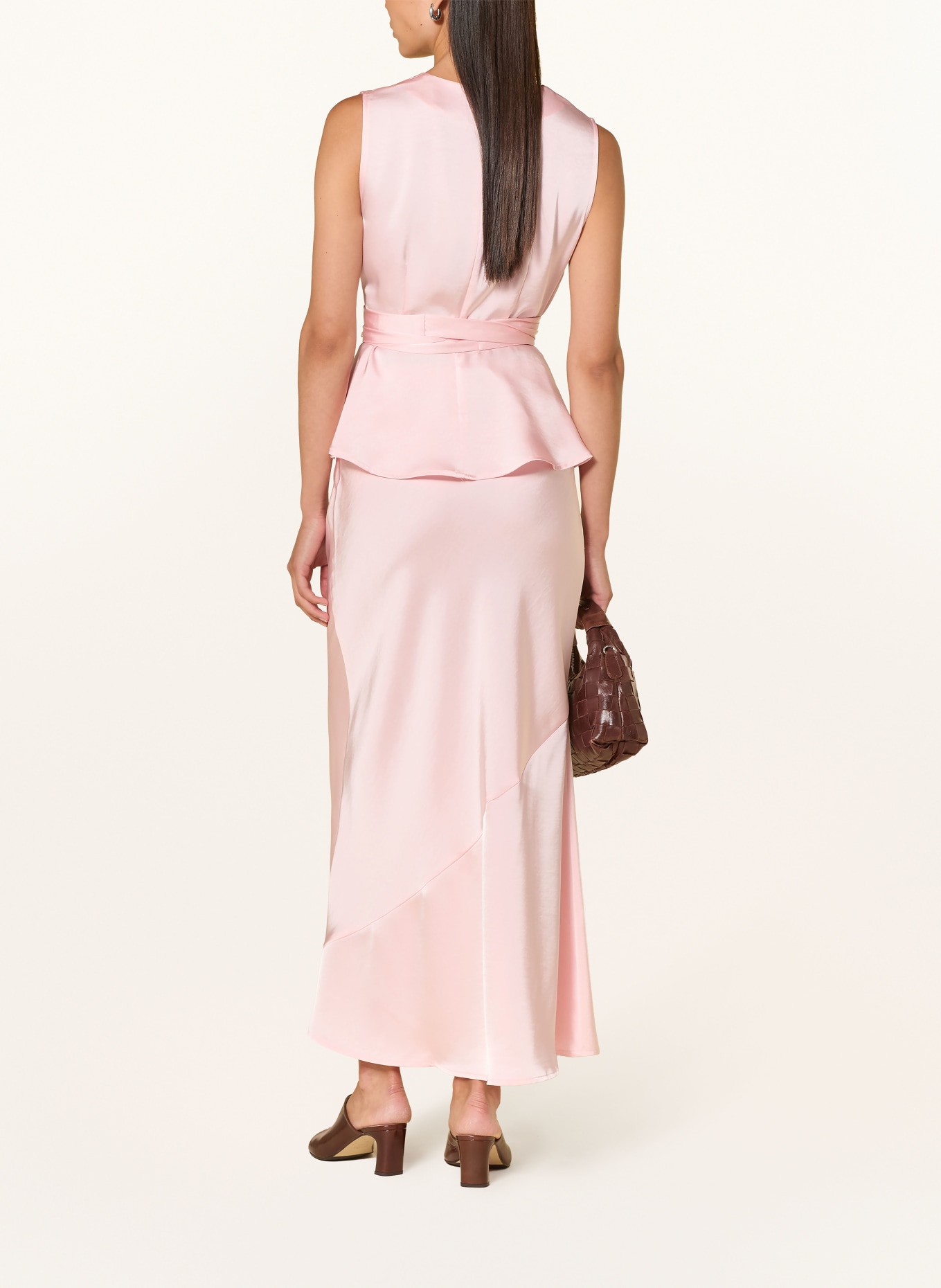 NEO NOIR RISETTA Satin Blouse Top: LIGHT PINK