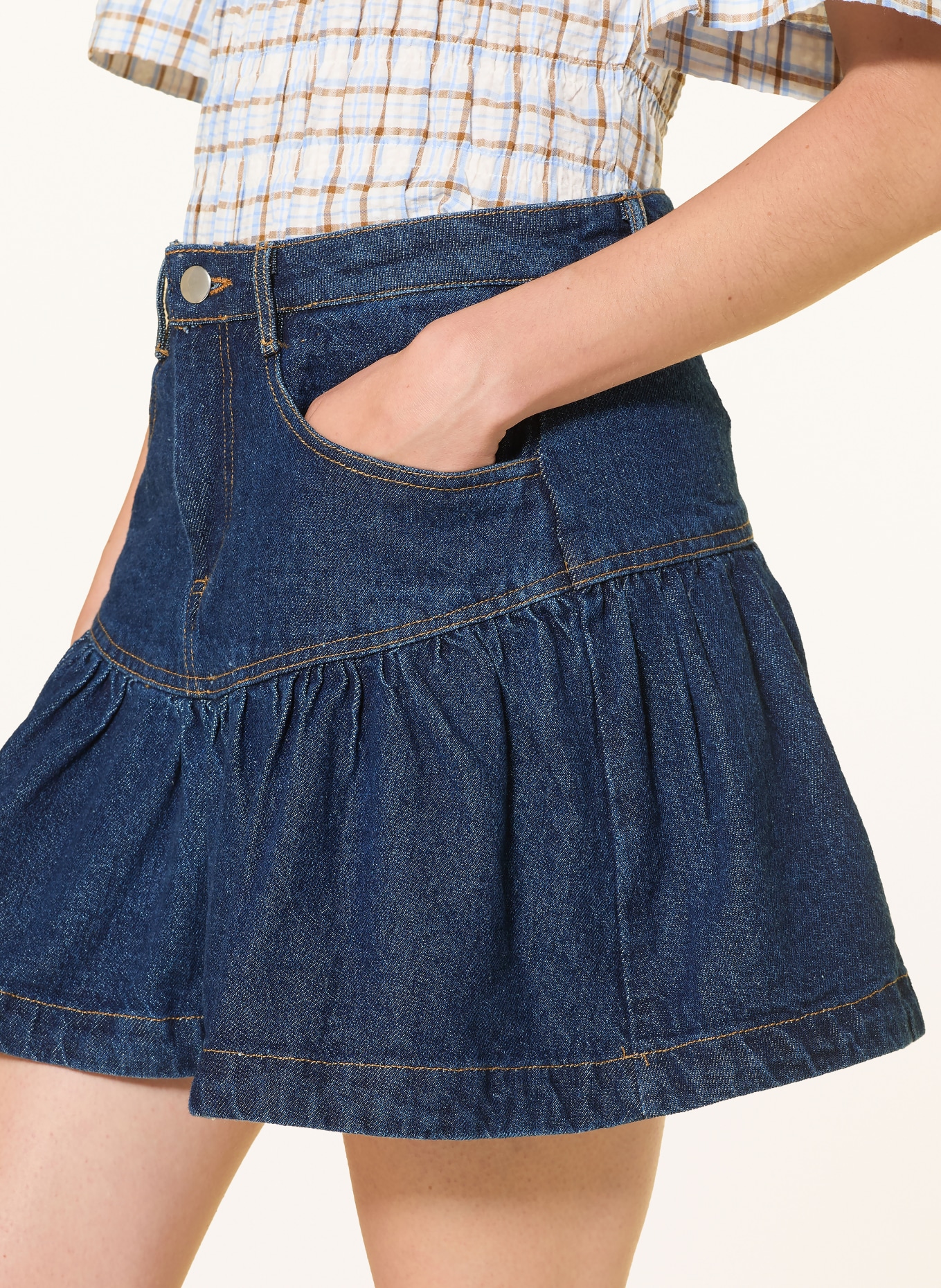 NEO NOIR Jeansrok TRIPA: DONKERBLAUW