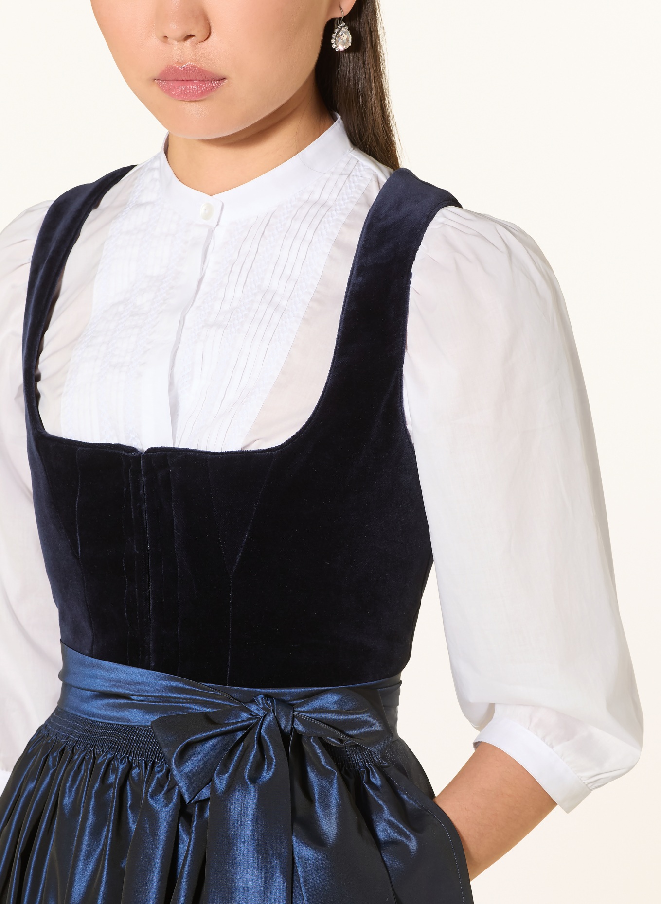 wallmann Dirndlbluse mit 3/4-Arm: WEISS