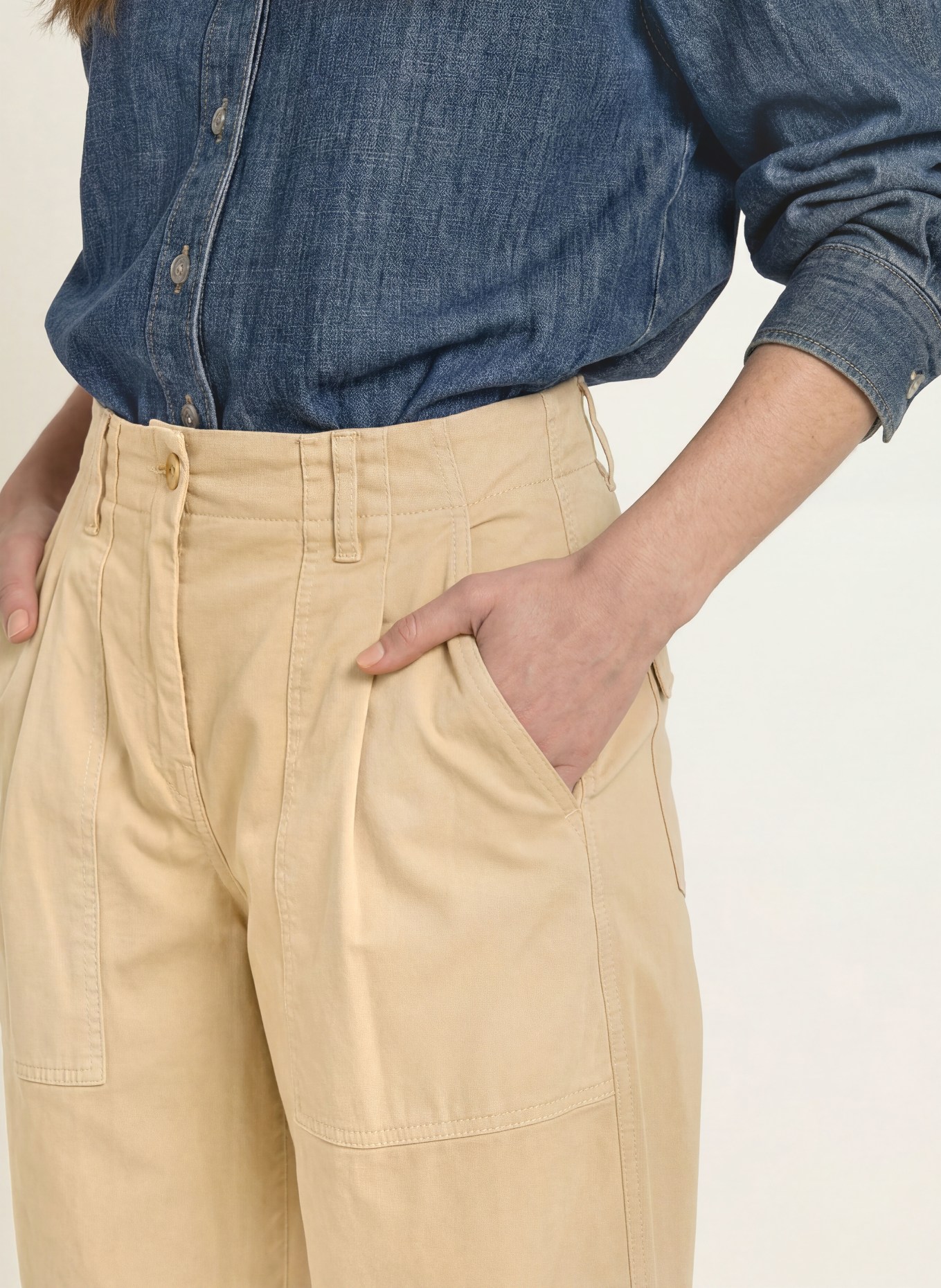 CAMBIO Pantalon OCTOBER: BEIGE