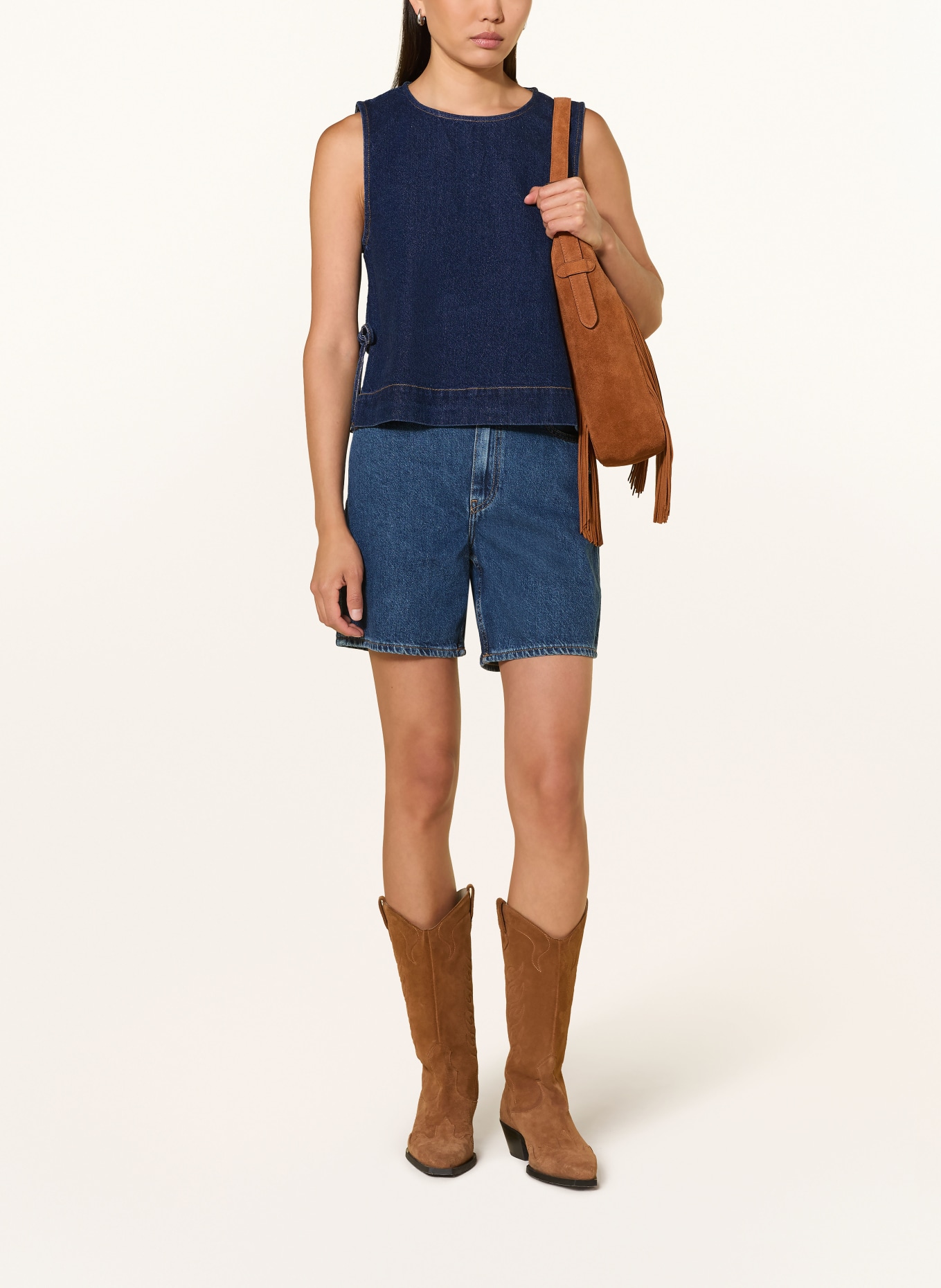 NEO NOIR Haut en jean SVETLANA: BLEU FONCÉ