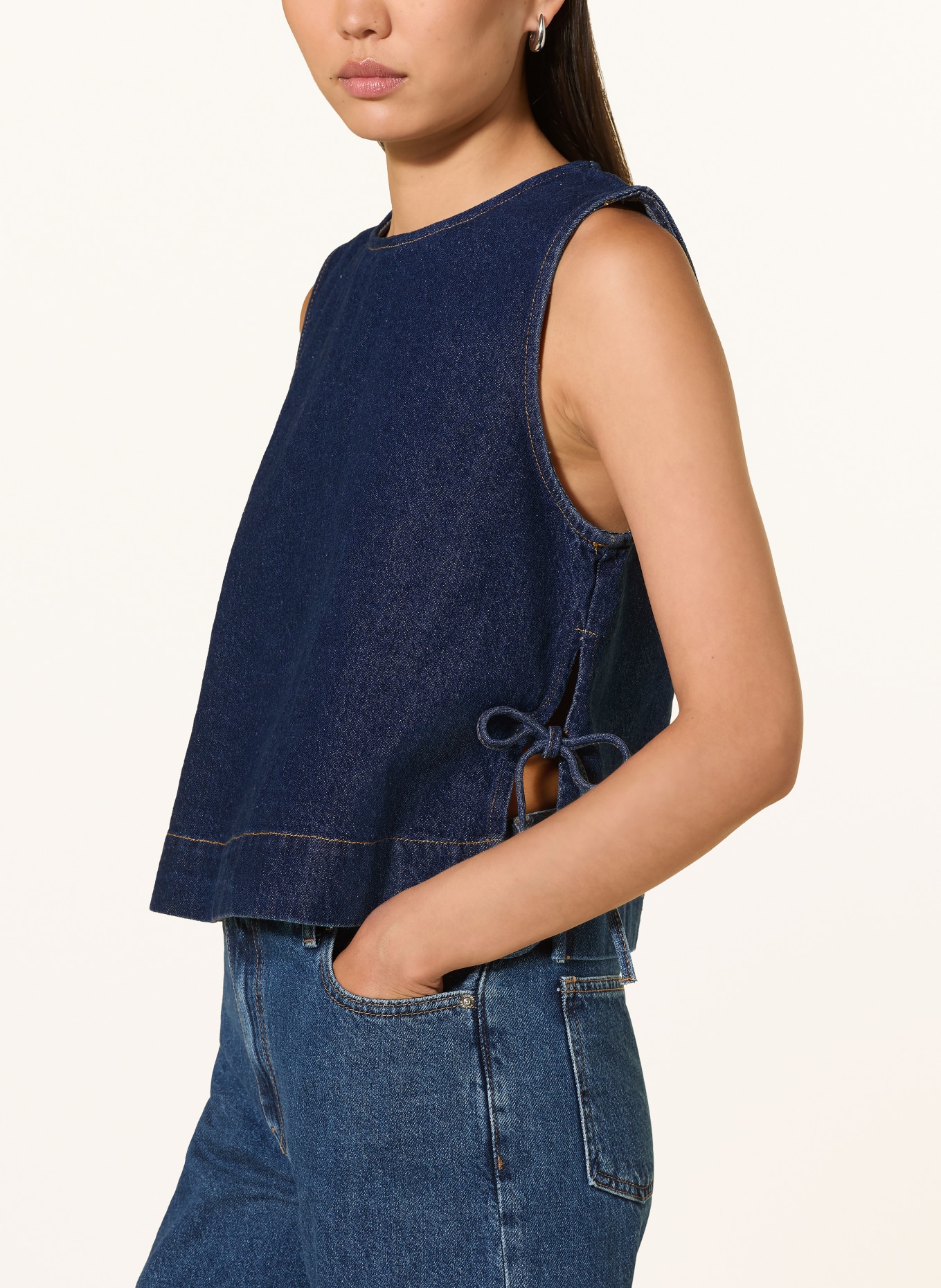 NEO NOIR Haut en jean SVETLANA: BLEU FONCÉ