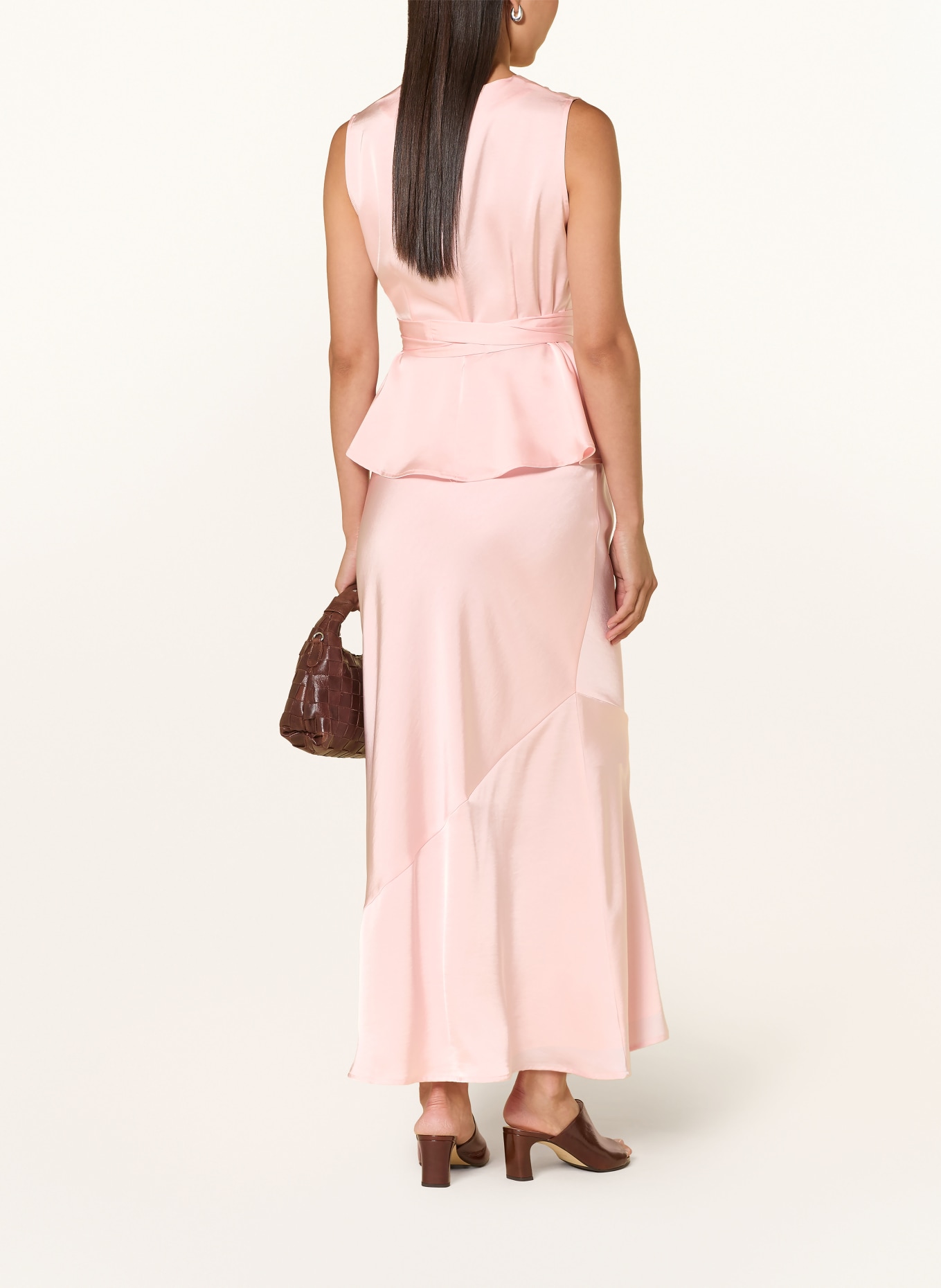 NEO NOIR NINAD Satin Skirt: LIGHT PINK