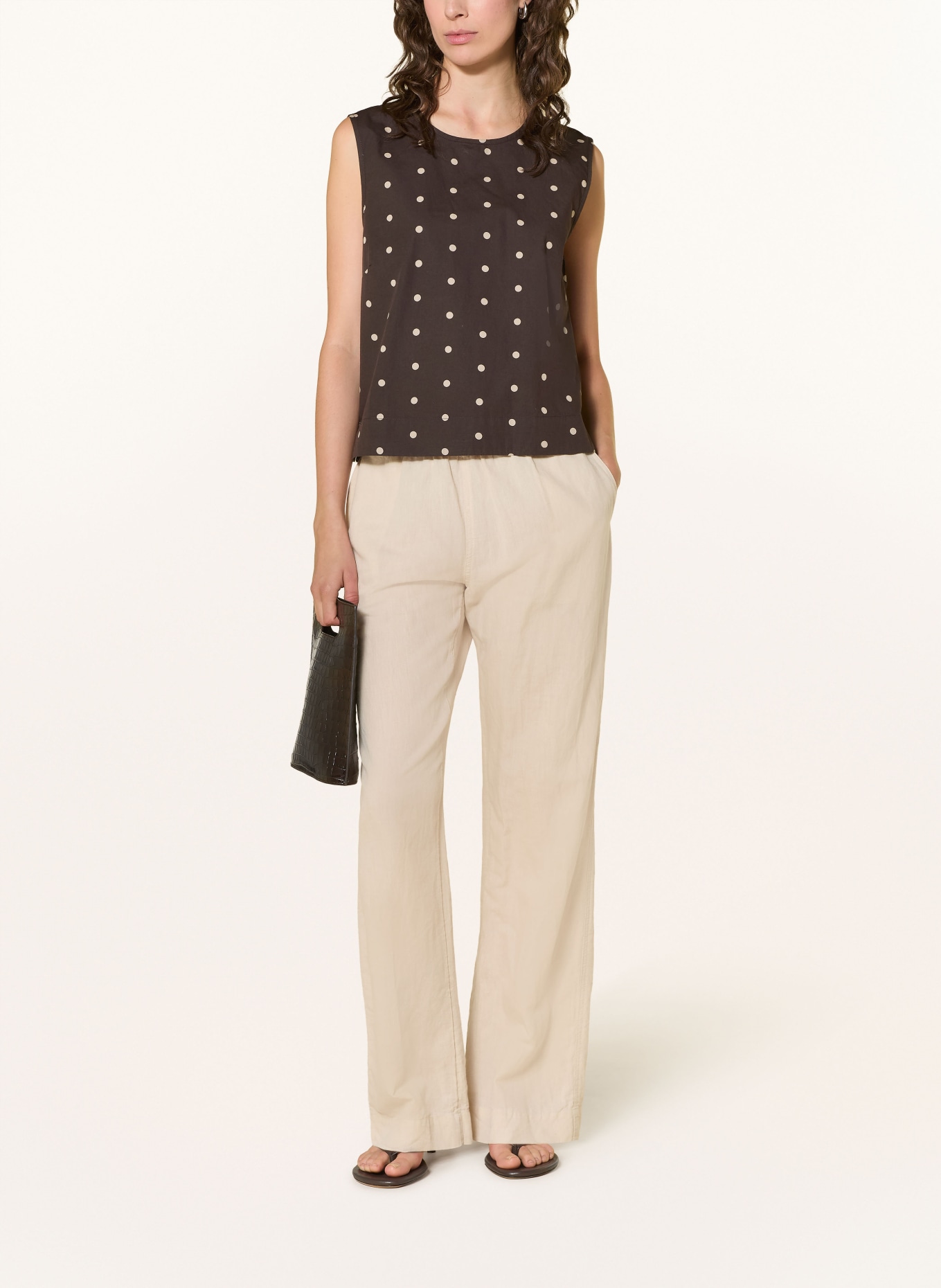 NEO NOIR Blusentop POLLY: DUNKELBRAUN / BEIGE