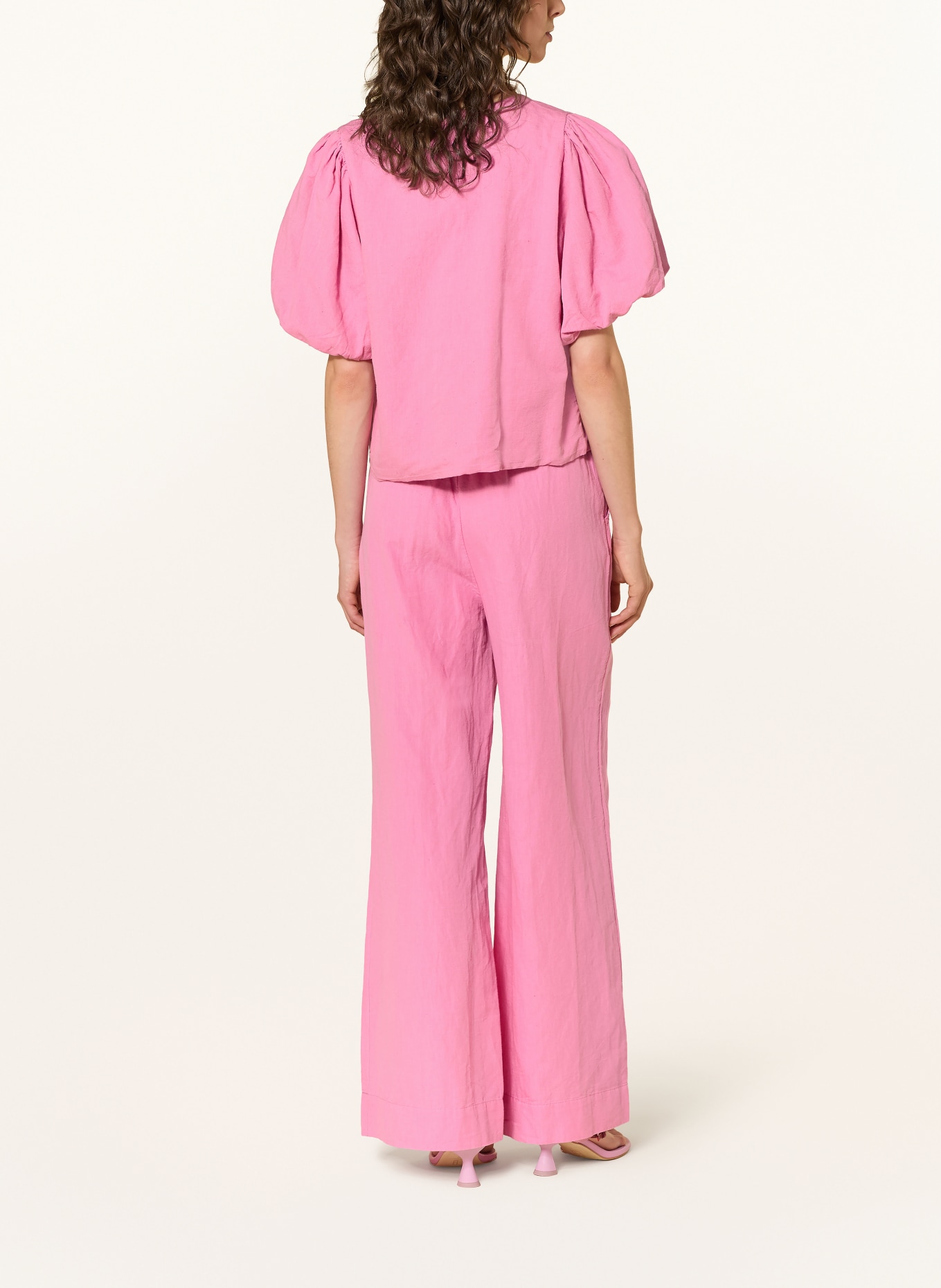 NEO NOIR Blouse MOISA en lin: ROSE FUCHSIA