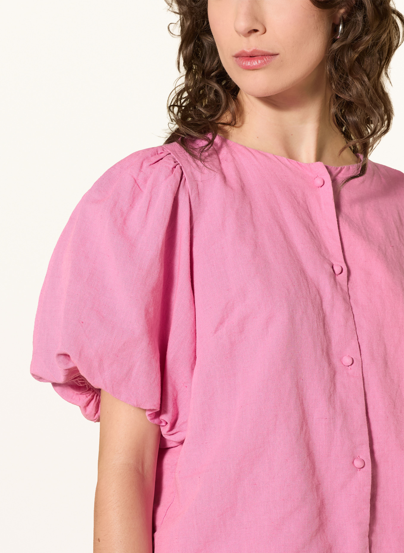 NEO NOIR Blouse MOISA en lin: ROSE FUCHSIA