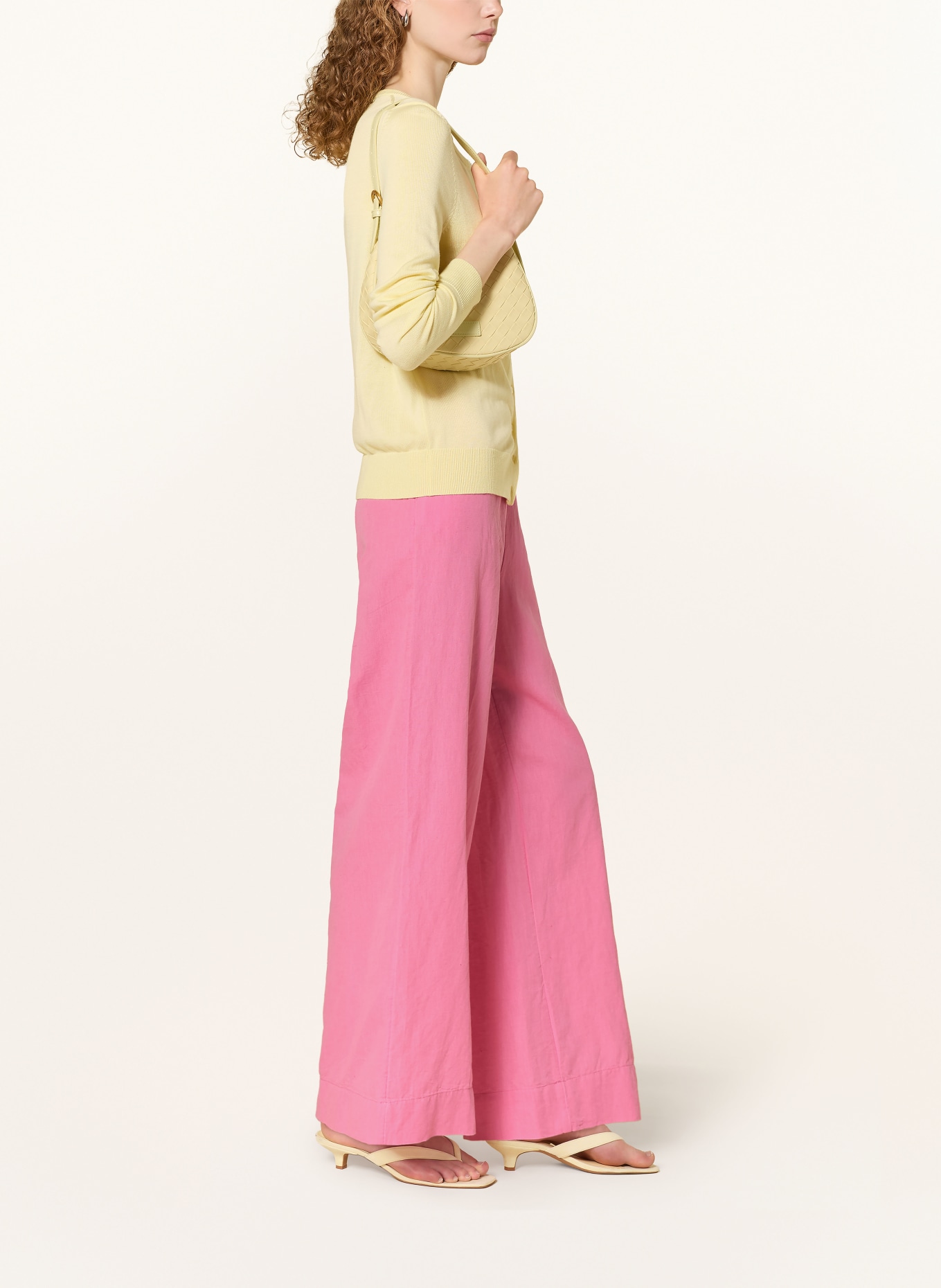 NEO NOIR Marlene-broek HEIFA met linnen: ROZE